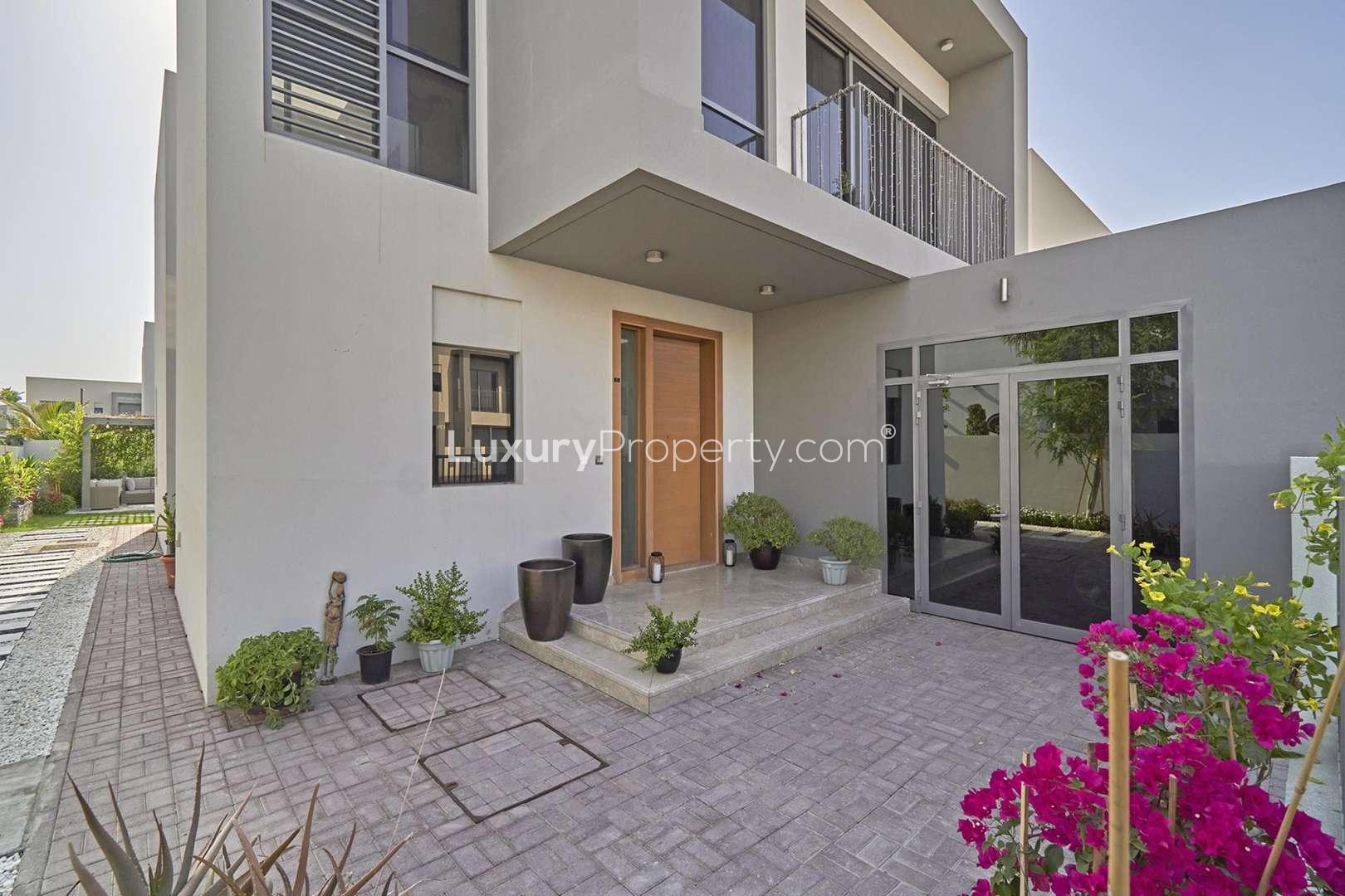 Modern kitchen in three-bedroom villa, Sidra, Dubai Hills Estate. Spacious layout, sleek appliances