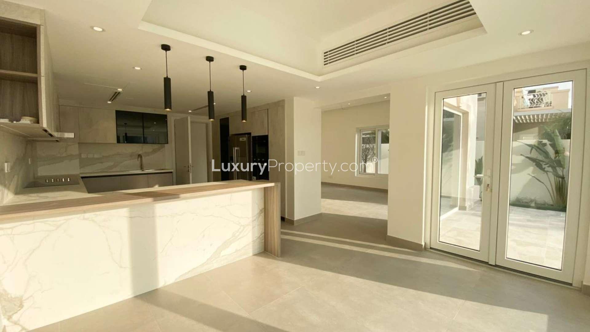 Renovated kitchen and living area in Type 1E villa, Springs 4, Emirates Living