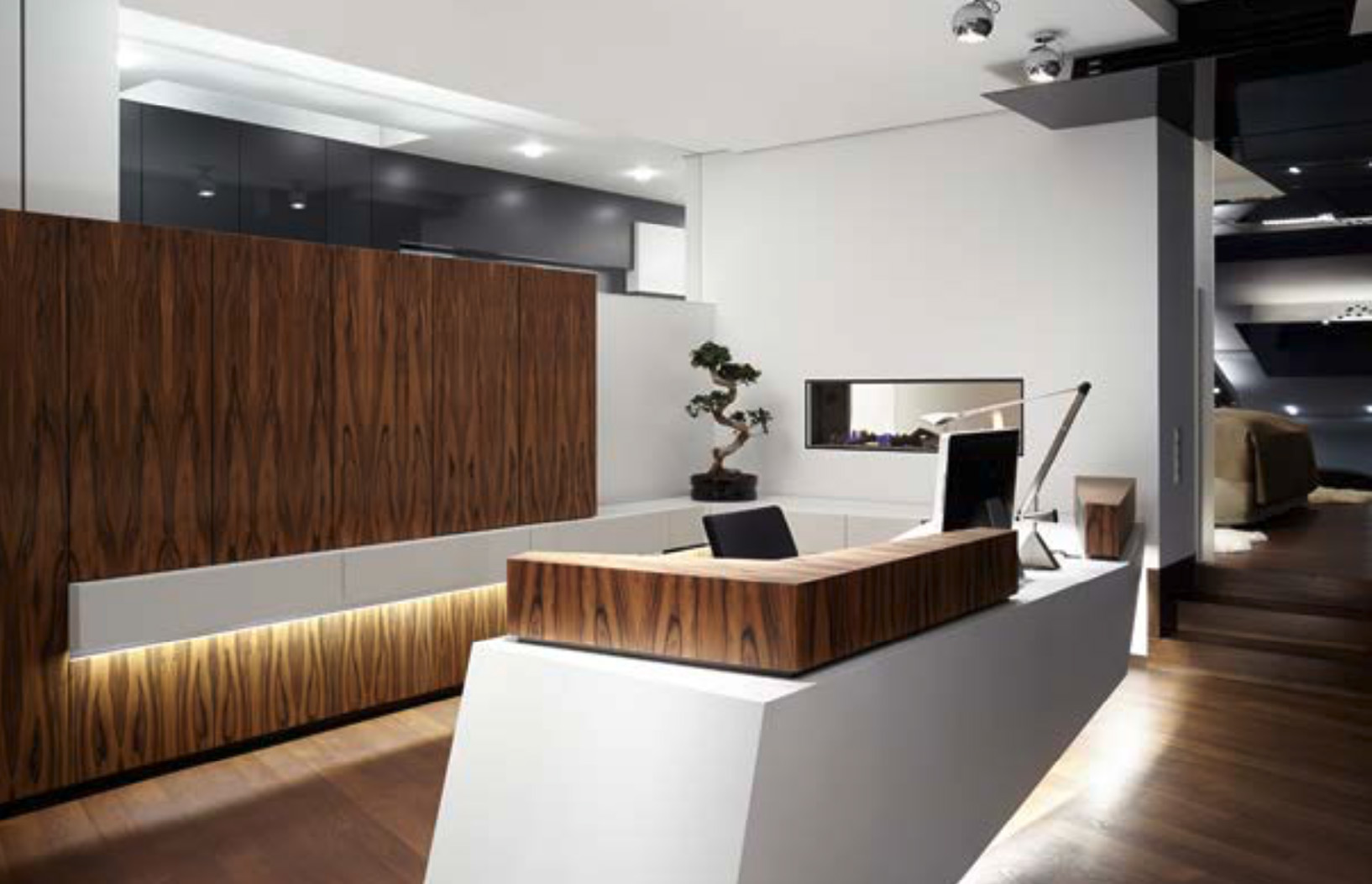 Contemporary villa exterior with illuminated stairs, Sindelfingen, Germany, for sale