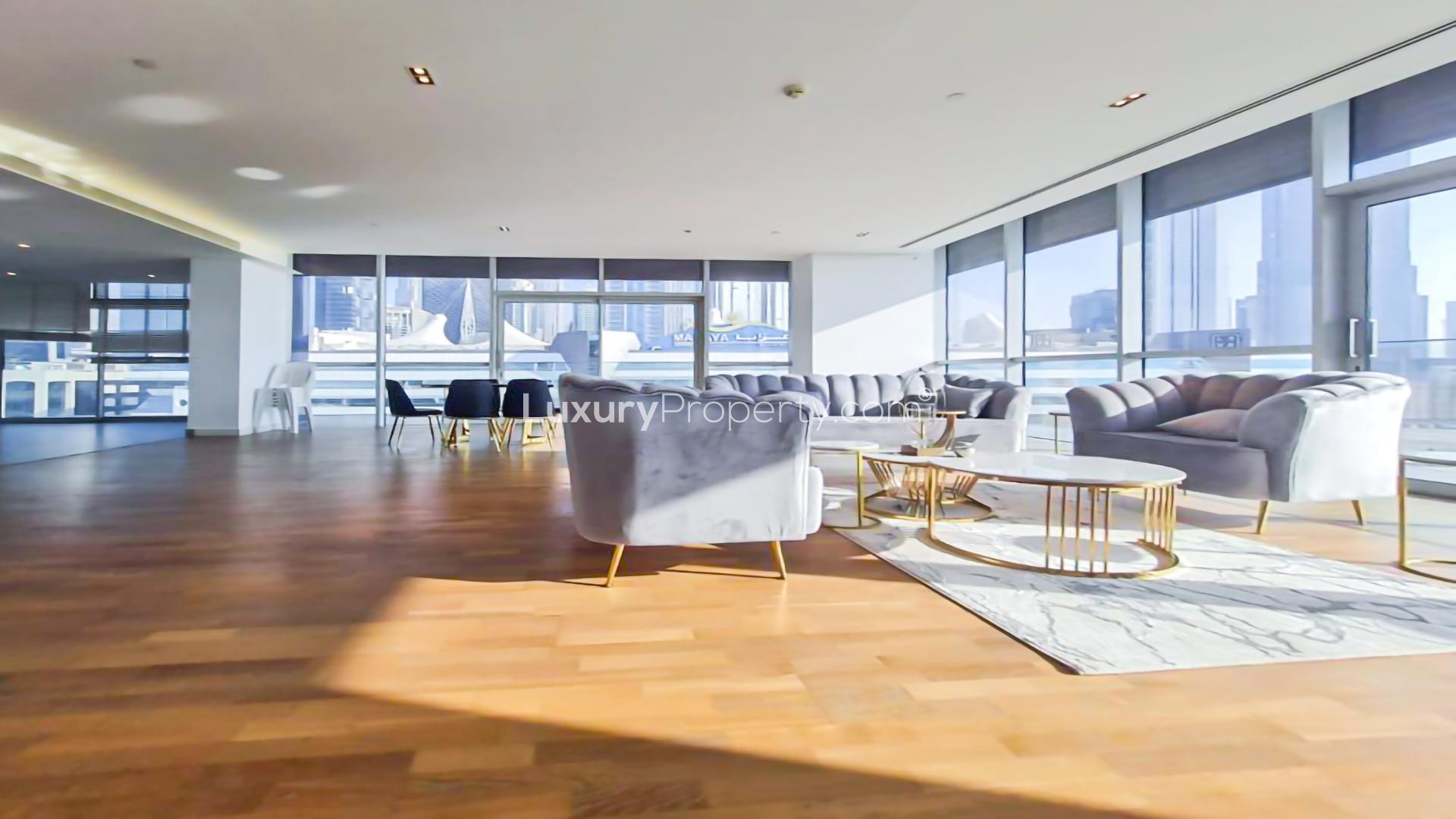 Modern kitchen and dining area in high-floor City Walk apartment, Dubai