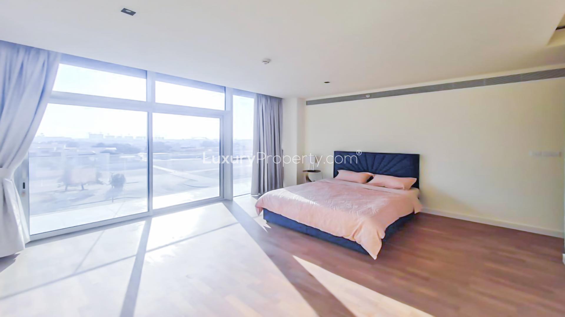 Luxurious living room with city views in high-floor apartment, City Walk Dubai