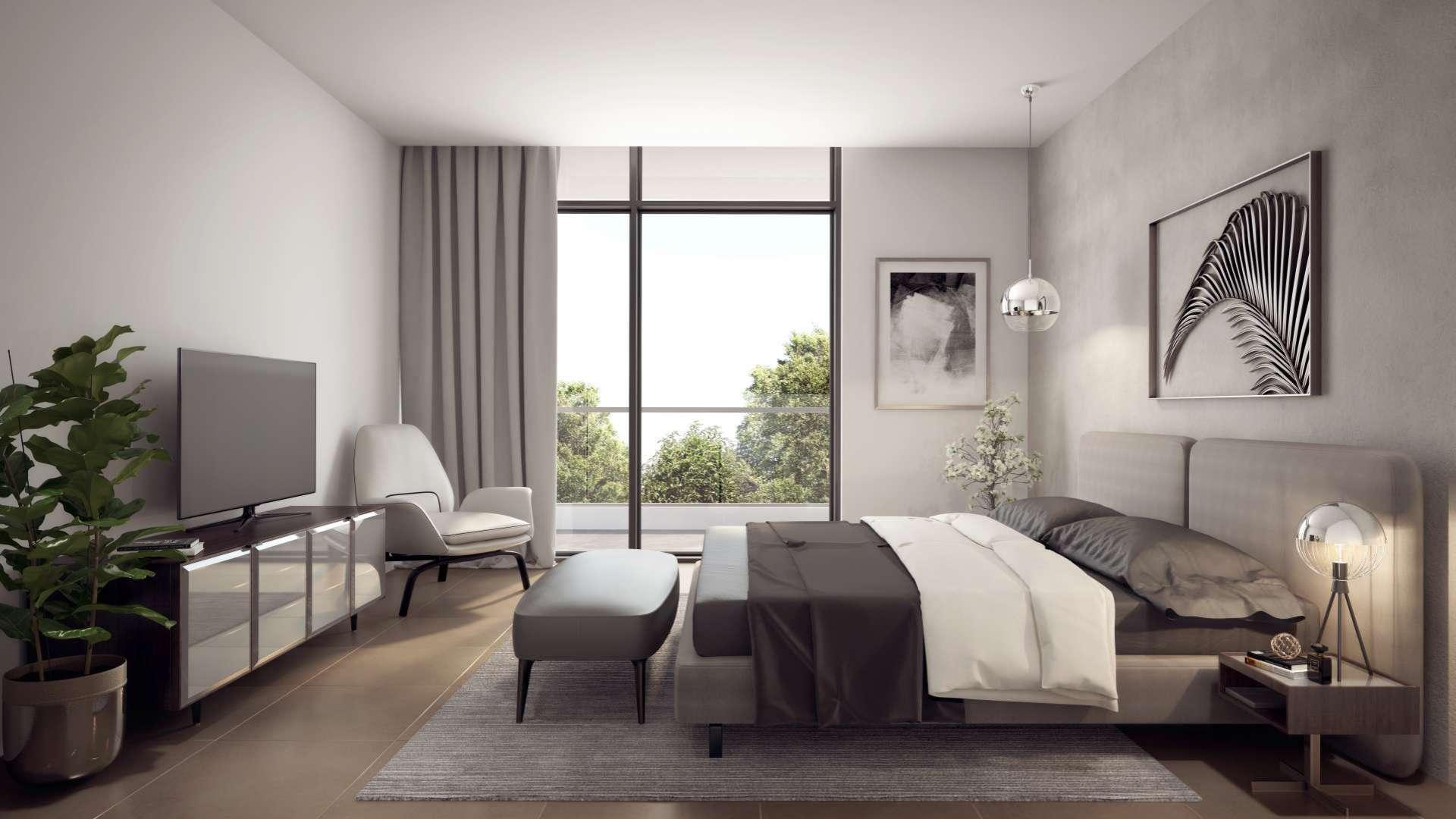 Contemporary open-plan living room and dining area in Caya villa, Arabian Ranches 3