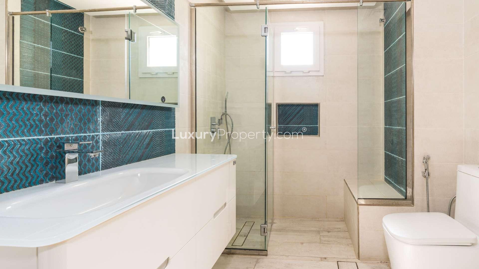 Modern bathroom in upgraded Type 6 villa, Meadows, Emirates Living