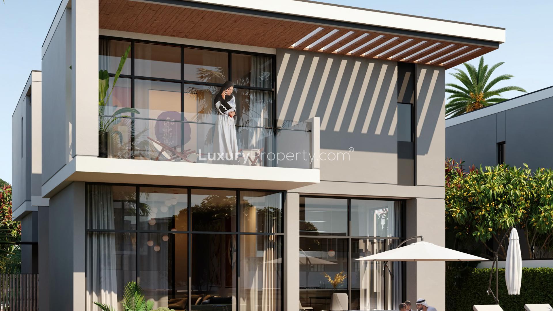 Modern dining and living area in Murooj Al Furjan villa, Al Furjan community