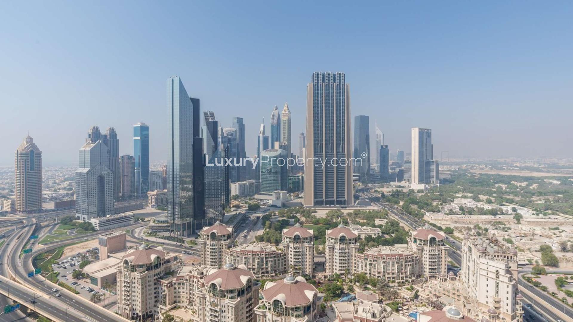 Luxurious Downtown Dubai apartment bedroom with DIFC views at The Address The BLVD