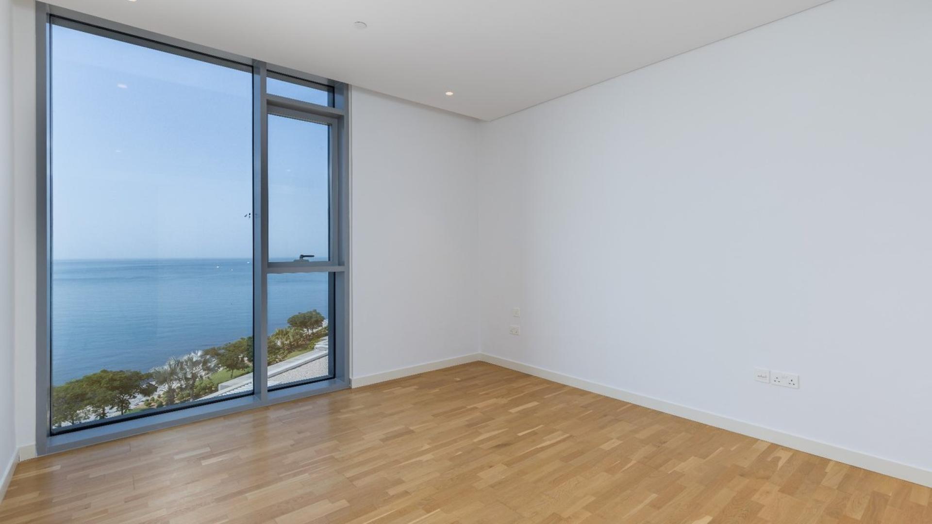 Luxurious Bluewaters apartment with full sea view, spacious open-plan living area, modern design