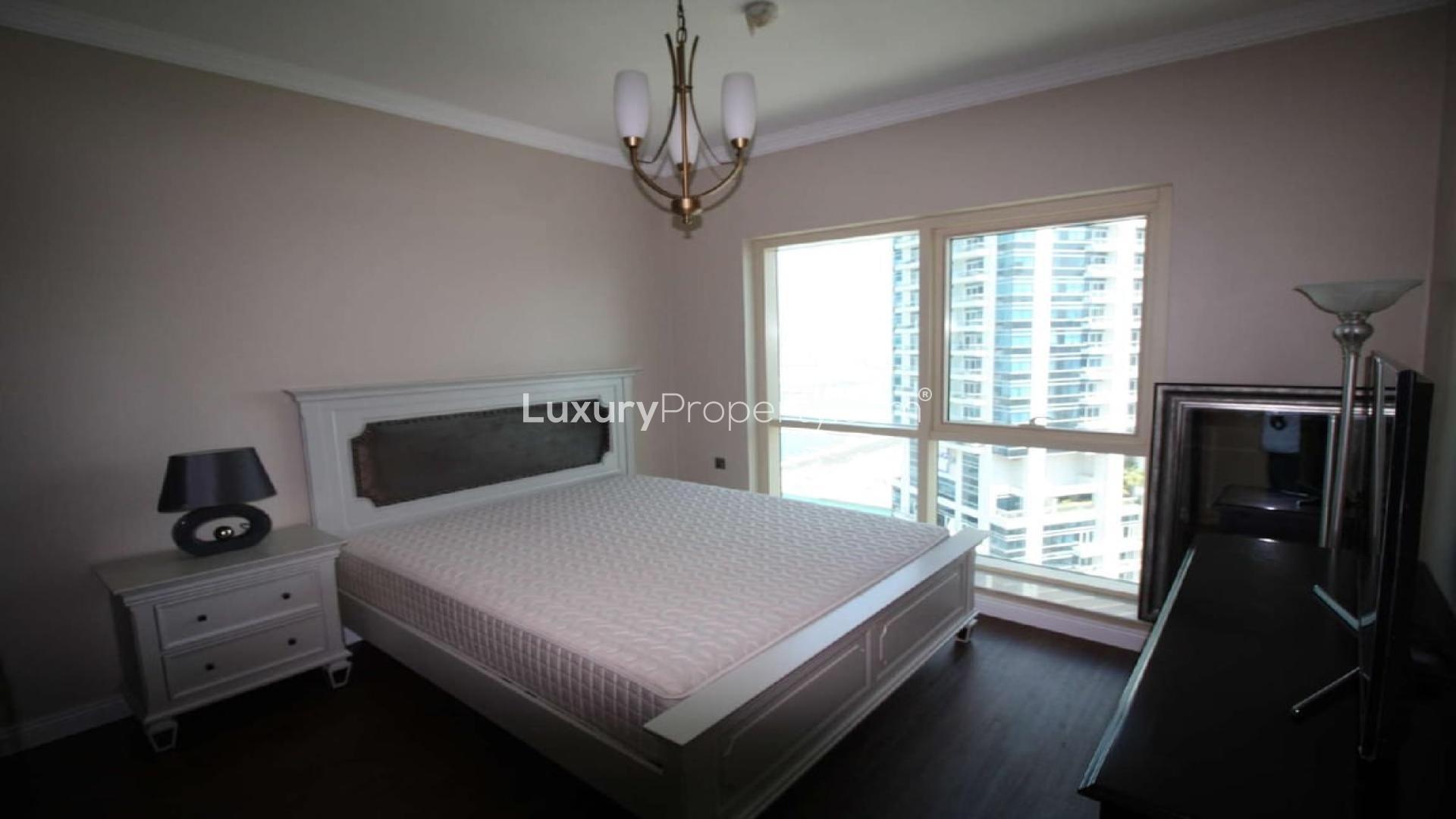 Kitchen of luxury 4-bedroom penthouse with balcony view in The Royal Oceanic, Dubai Marina