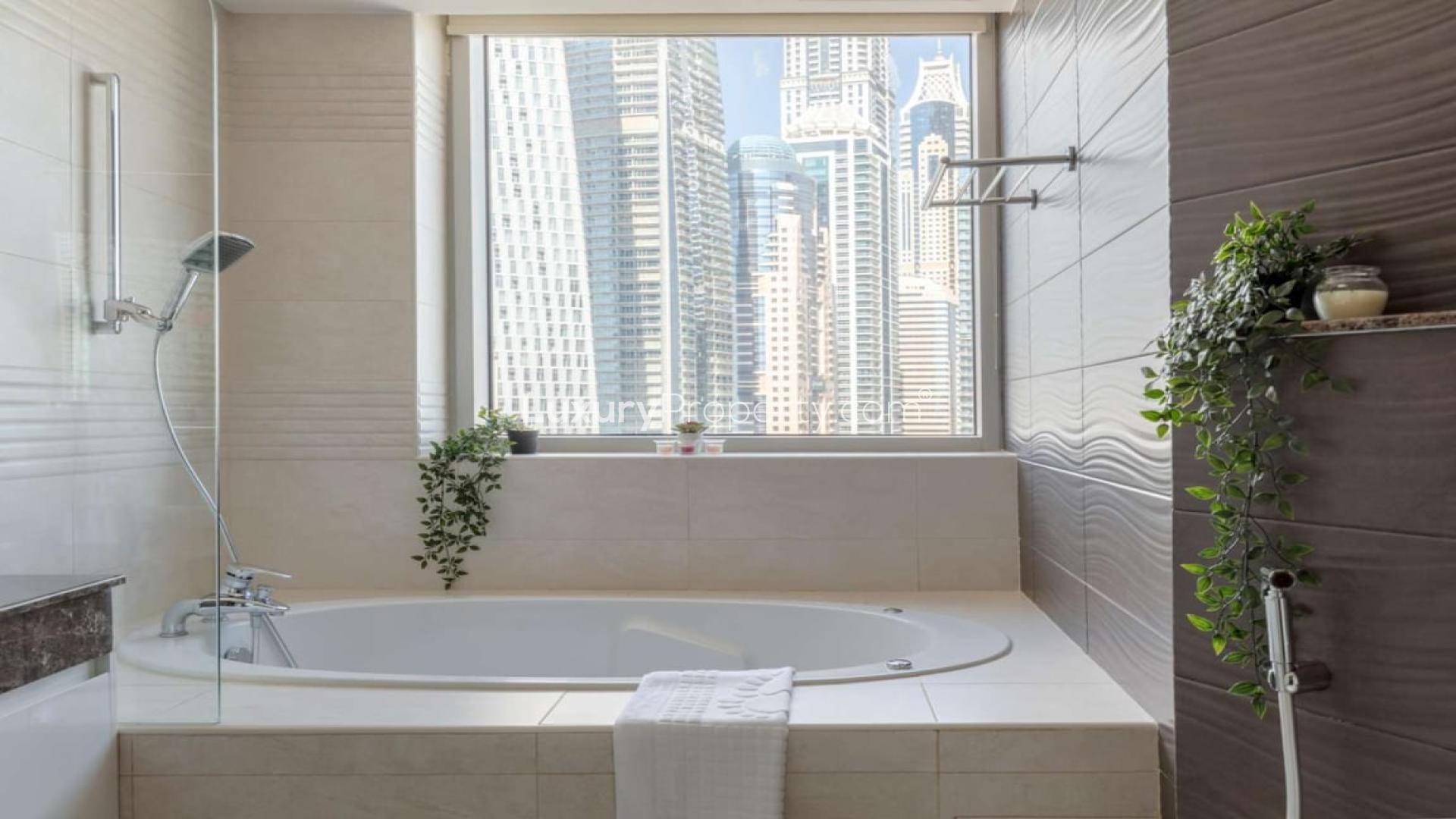 Luxurious living room in 4-bedroom duplex penthouse, Dubai Marina, Marina Terrace