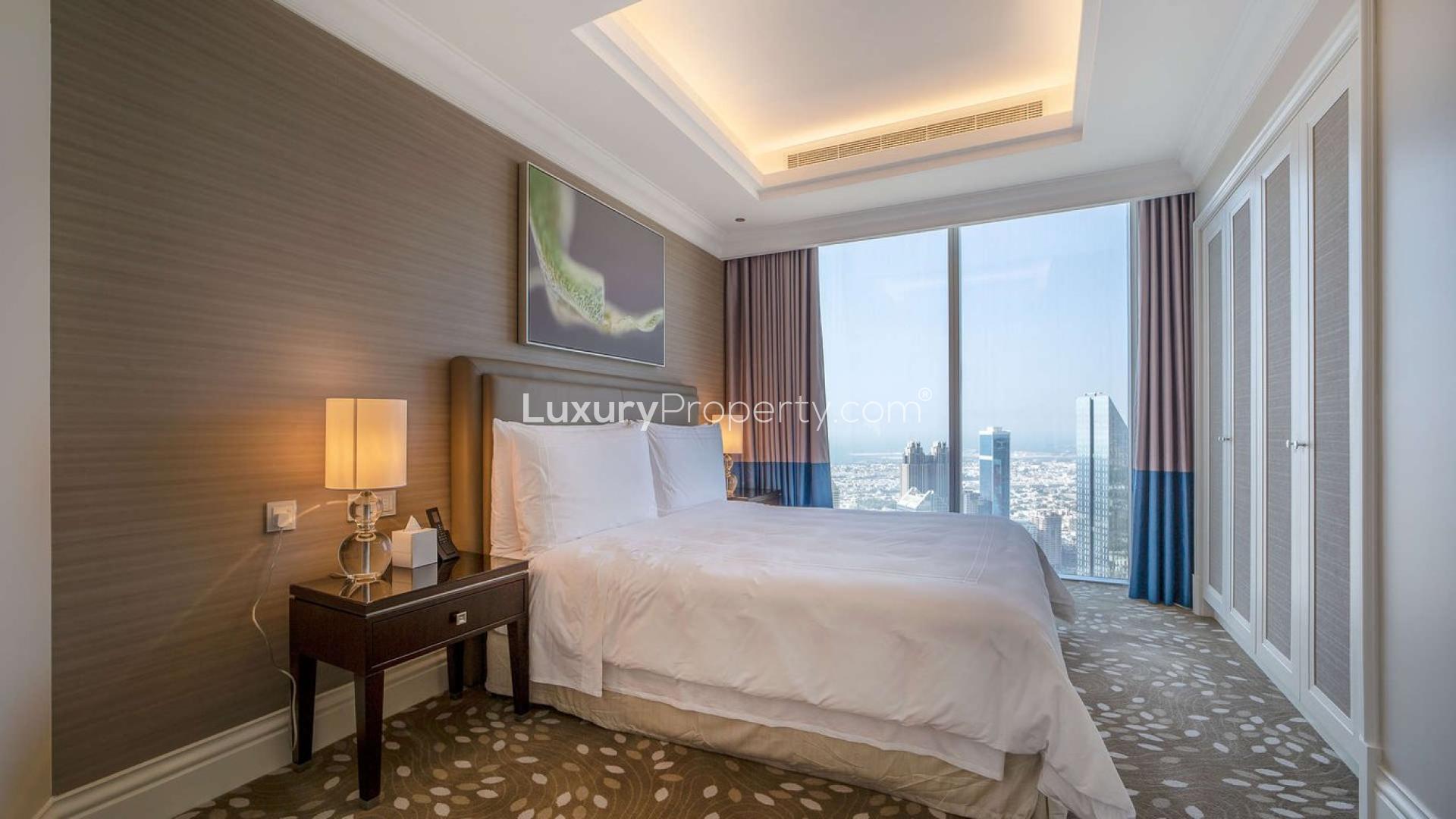 Luxury living room in 4-bedroom penthouse, The Address Boulevard, Downtown Dubai, elegant design
