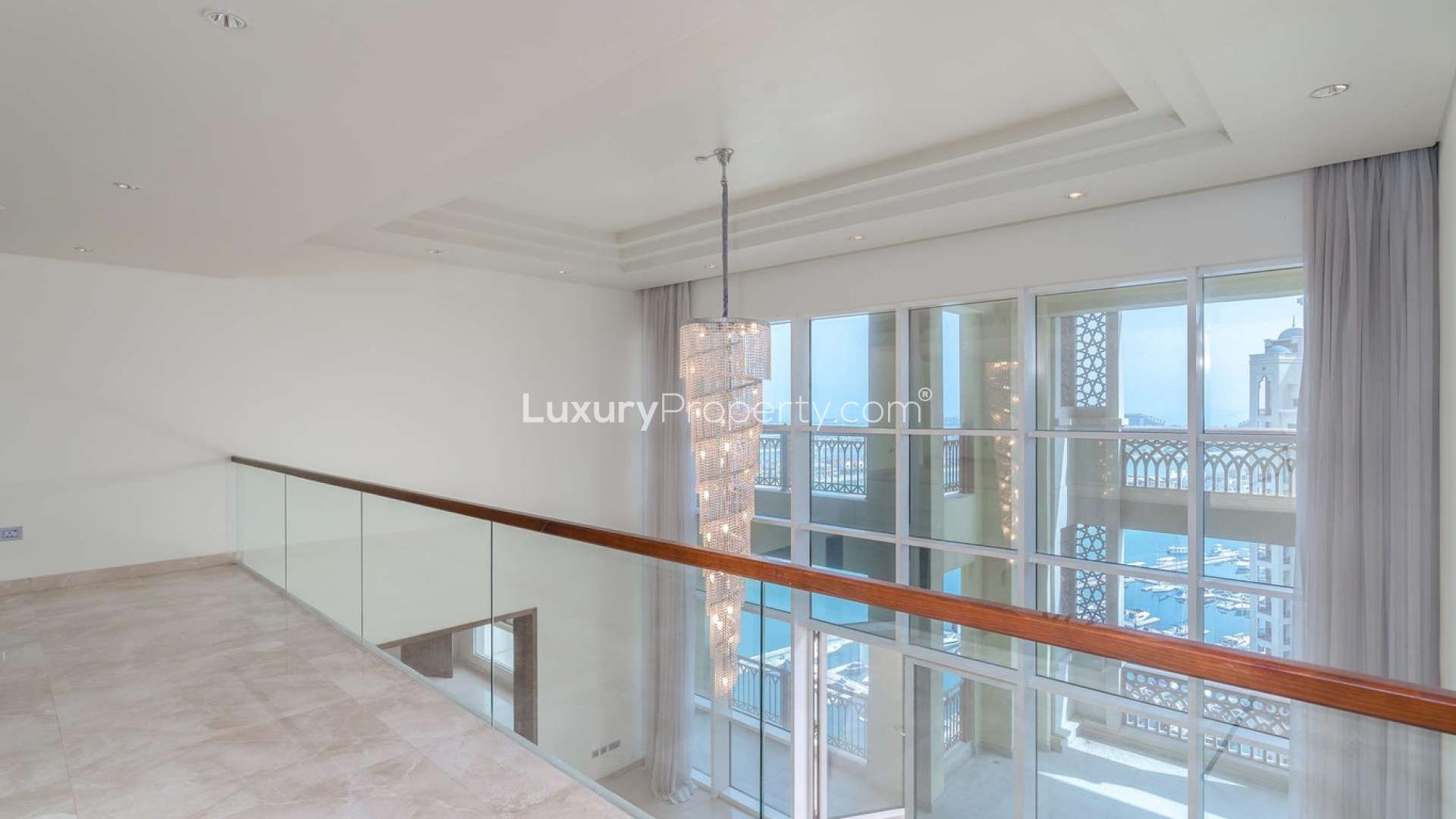 Furnished duplex penthouse interior with Atlantic view, Marina Residences, Palm Jumeirah, for sale