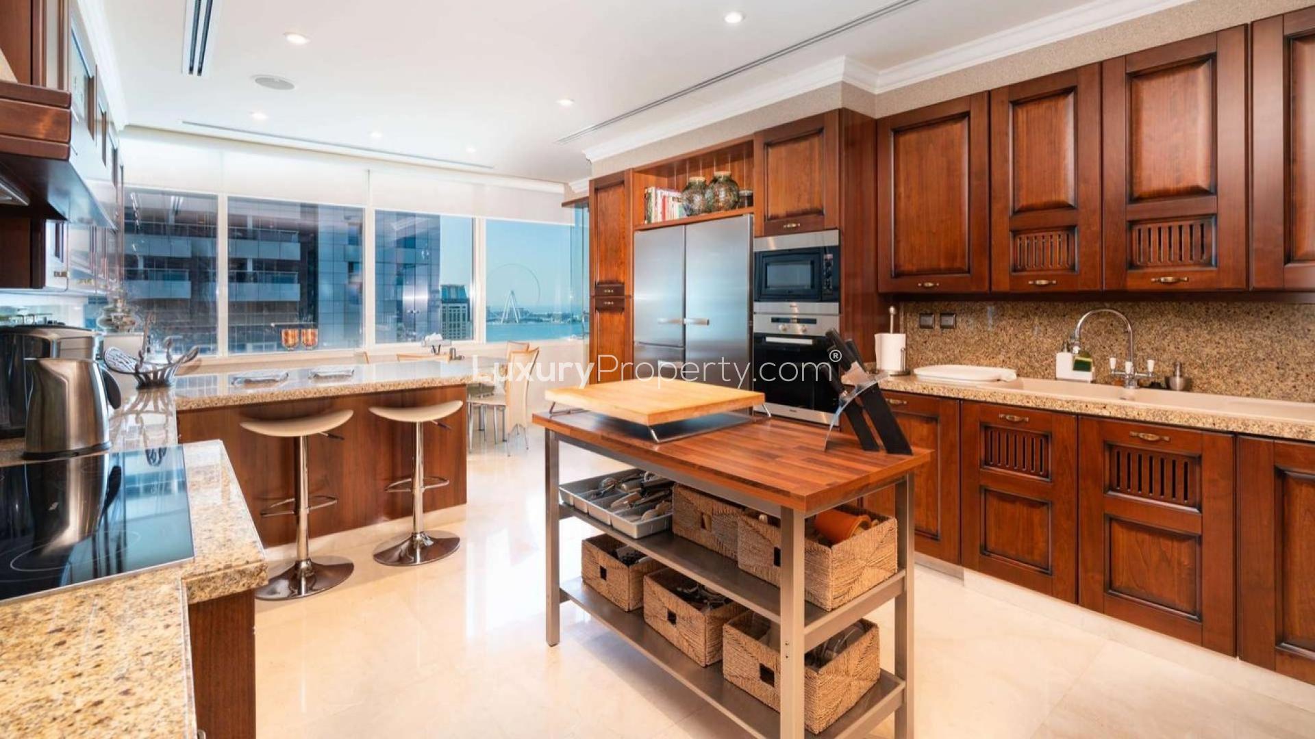 Elegant dining room in 4-bedroom penthouse, Le Reve, Dubai Marina, with city views