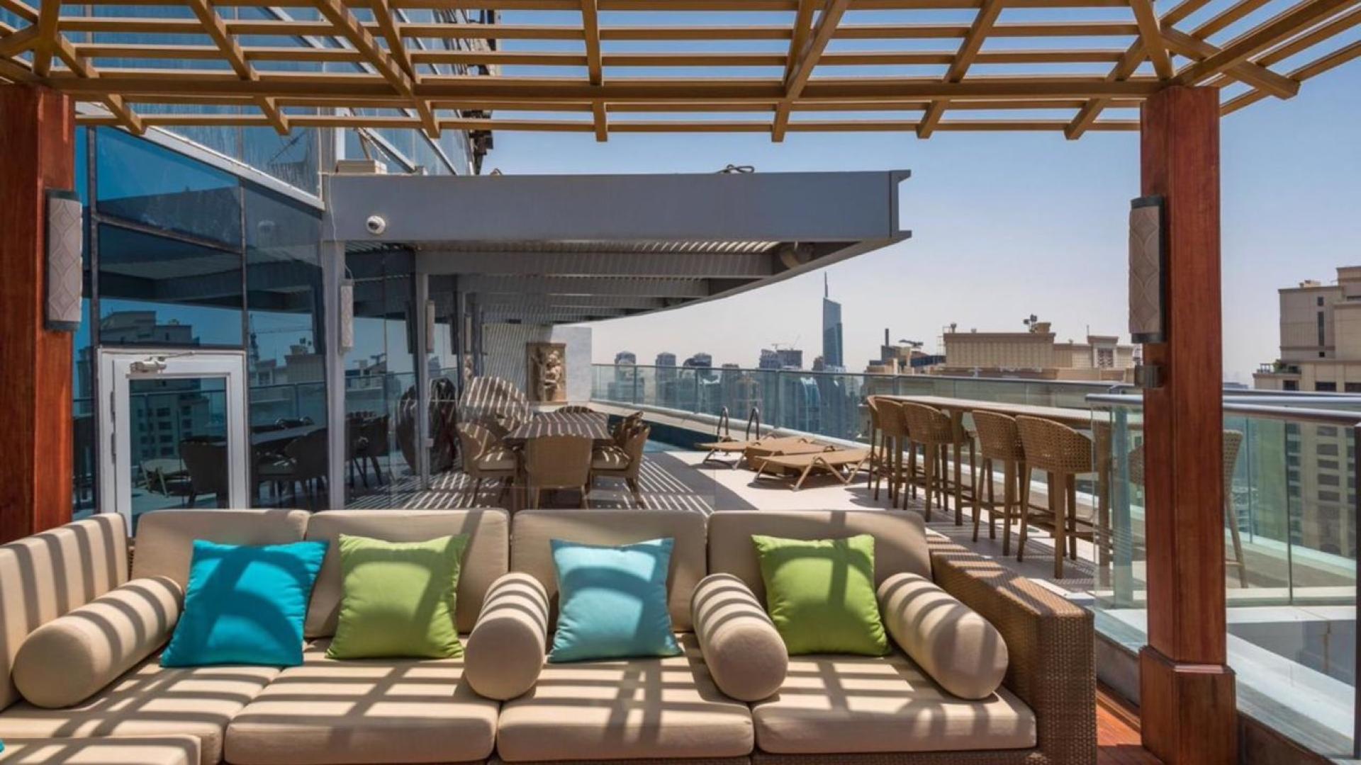 Exotic designer triplex penthouse living room with stunning Dubai Marina views, Trident Grand Residence