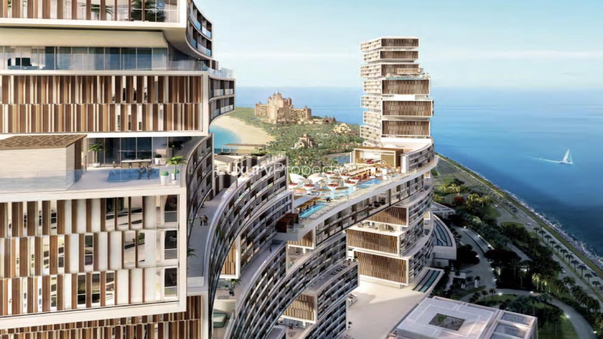 "Stunning night view of The Royal Atlantis Resort & Residences, Palm Jumeirah, Dubai skyline.",Luxury studio apartment at The Royal Atlantis, Palm Jumeirah with stunning sea views