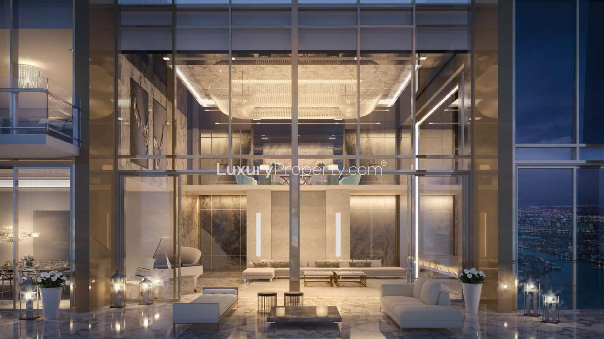 Luxury poolside view at The Sterling penthouse, Business Bay, Dubai real estate for sale