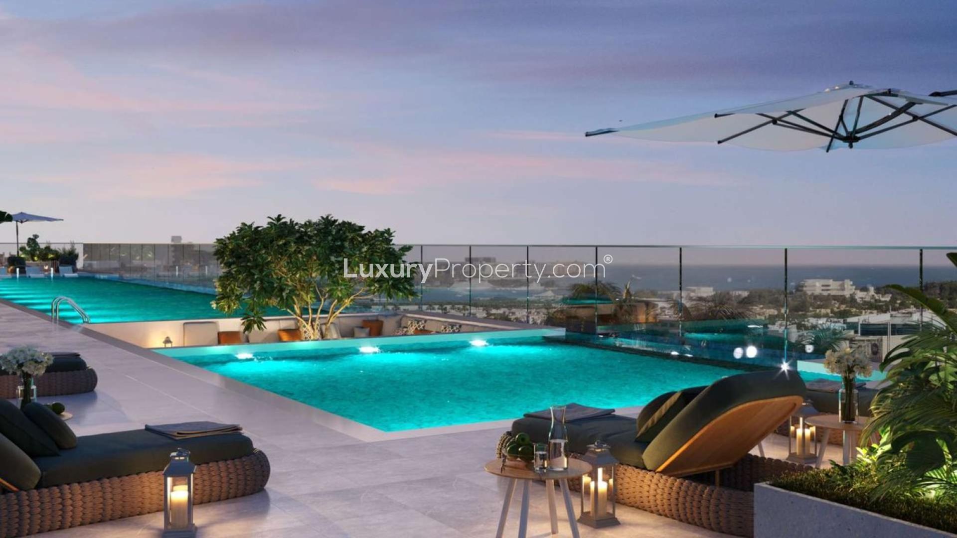 Luxurious penthouse living room with sea view, Dubai Internet City, The S Tower