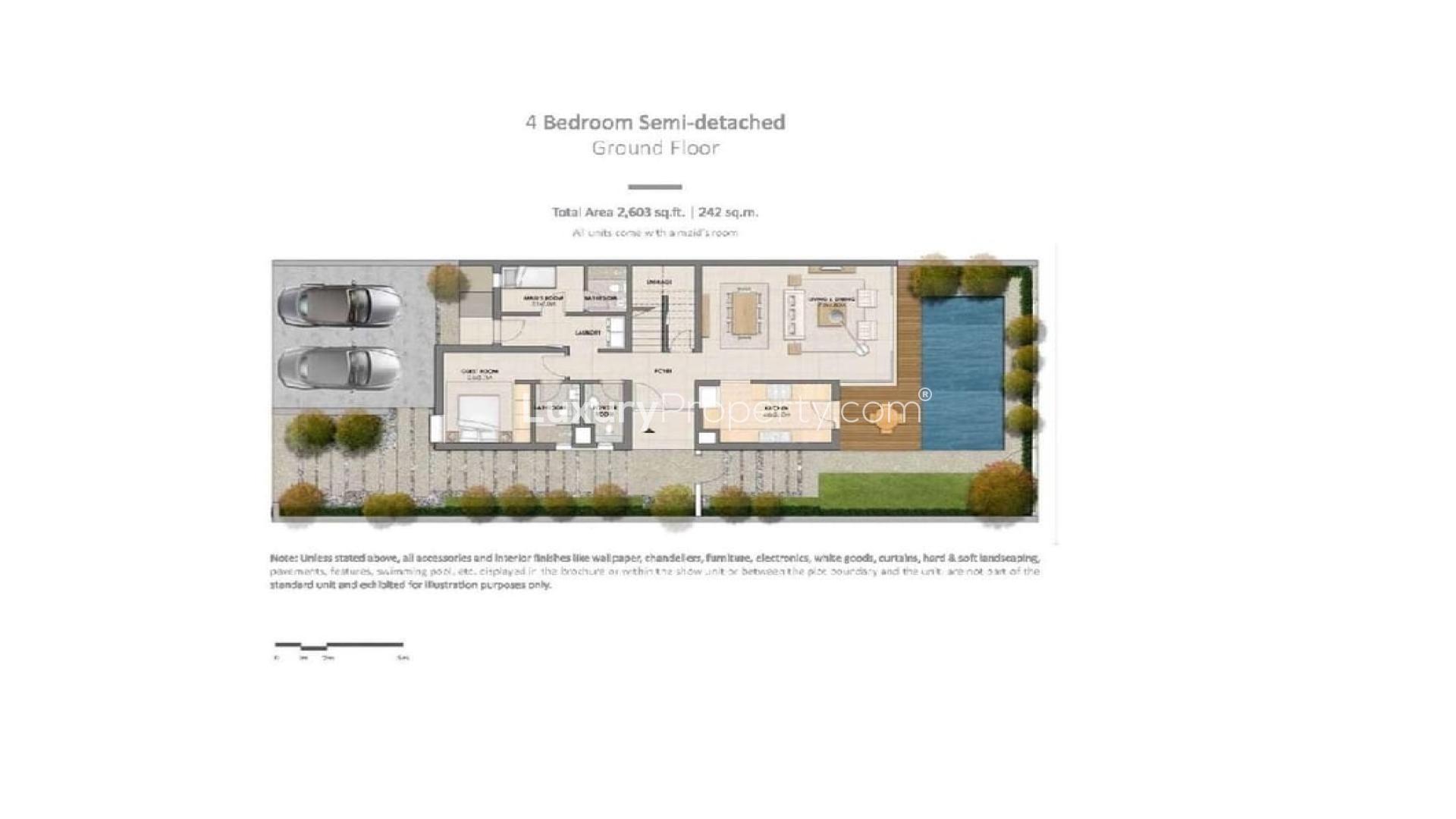 Modern townhouse interior with marble staircase in Mudon's Arabella community