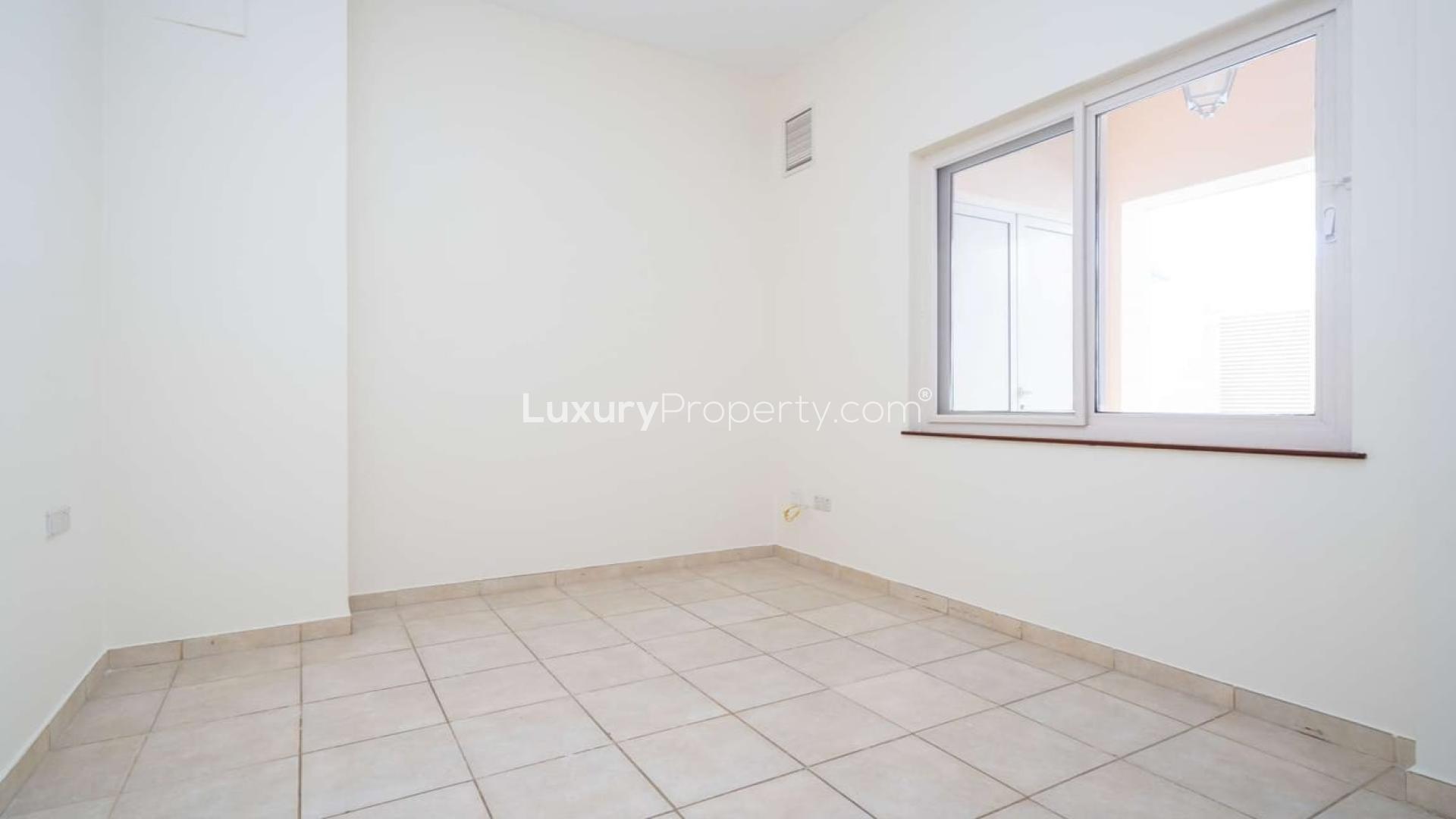 Spacious living area in upgraded townhouse for rent, Victory Heights, Dubai Sports City