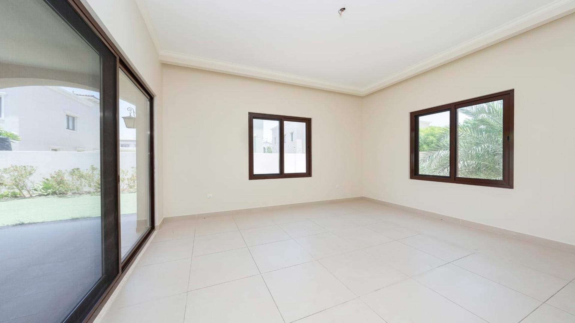 Spacious living room in Lila townhouse, Arabian Ranches 2, available for rent