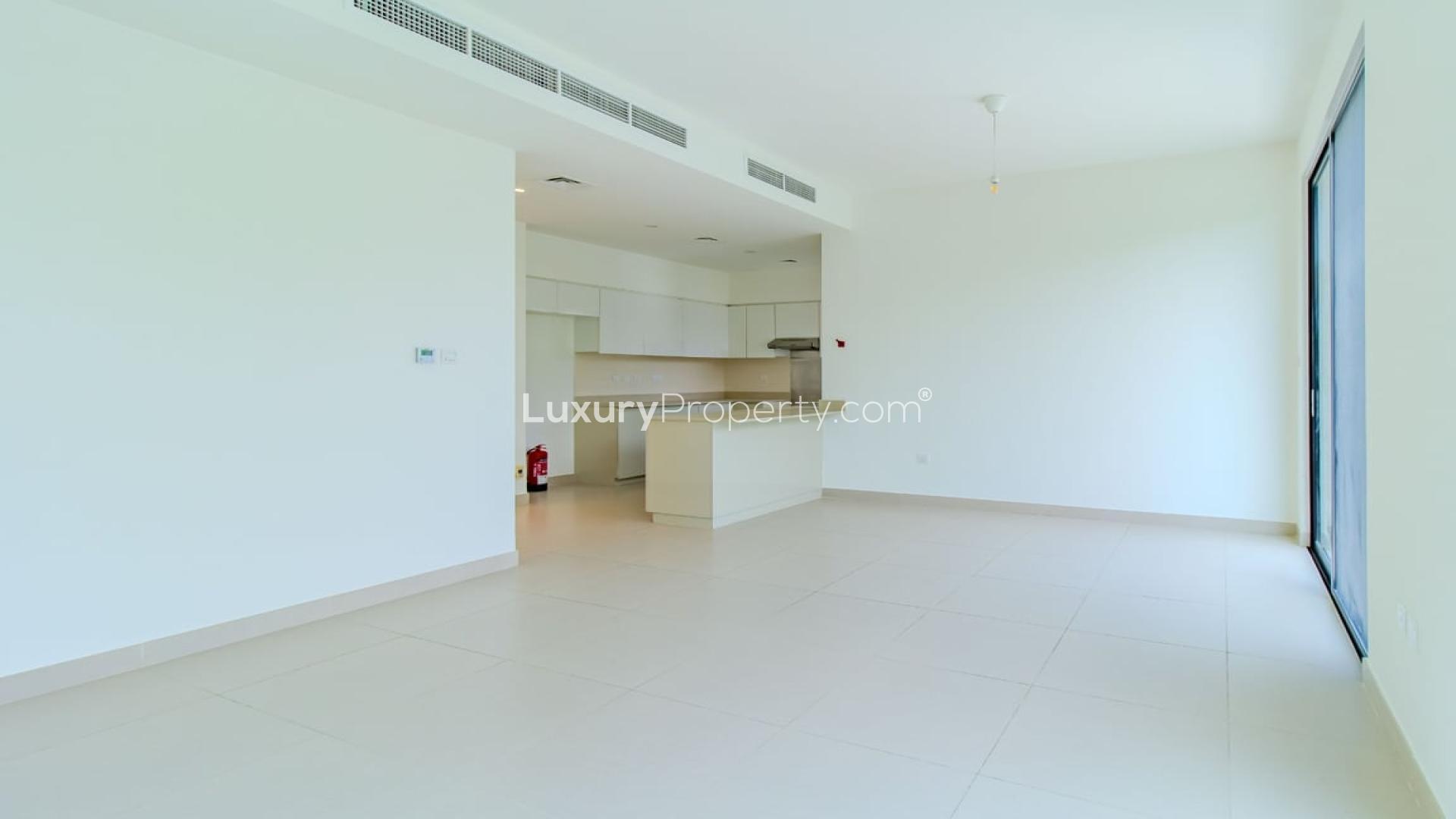 Empty living area in modern 4-bedroom townhouse, Maple, Dubai Hills Estate