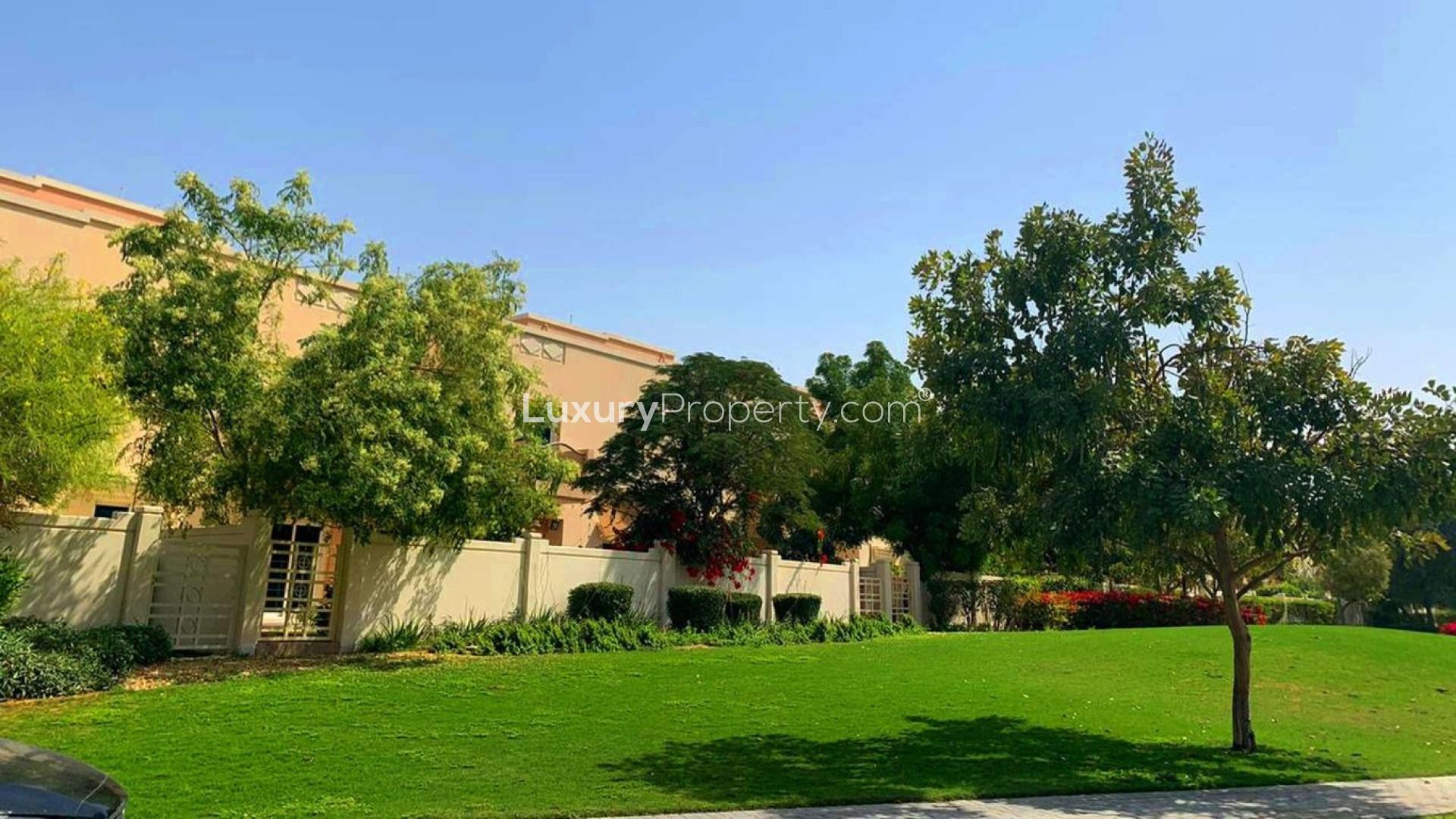 Bright, spacious living area in upgraded Vastu-compliant townhouse, Victory Heights, Dubai Sports City