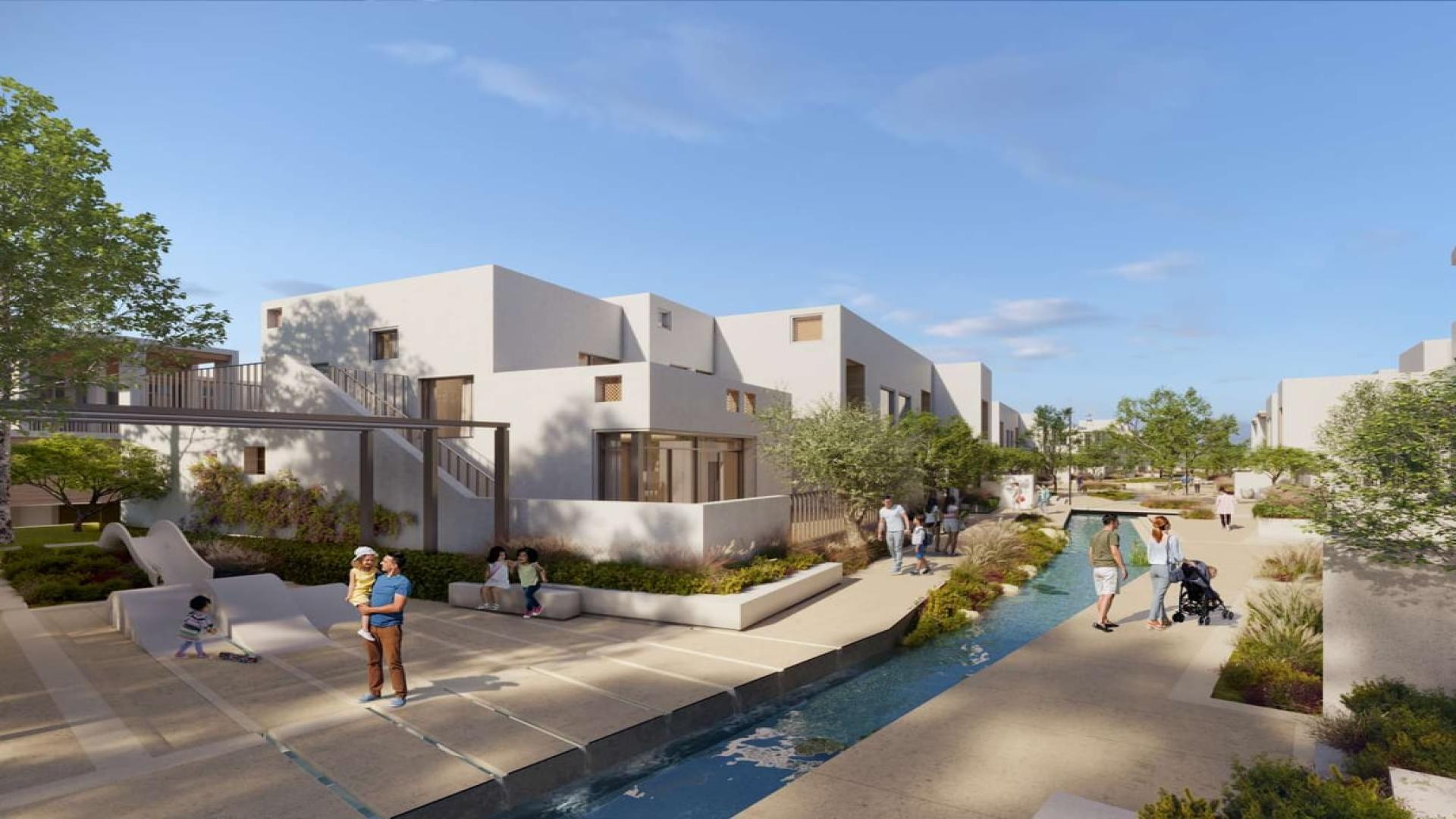 Aerial view of Bliss townhouses in Arabian Ranches, Zen by Indigo, Golf City community