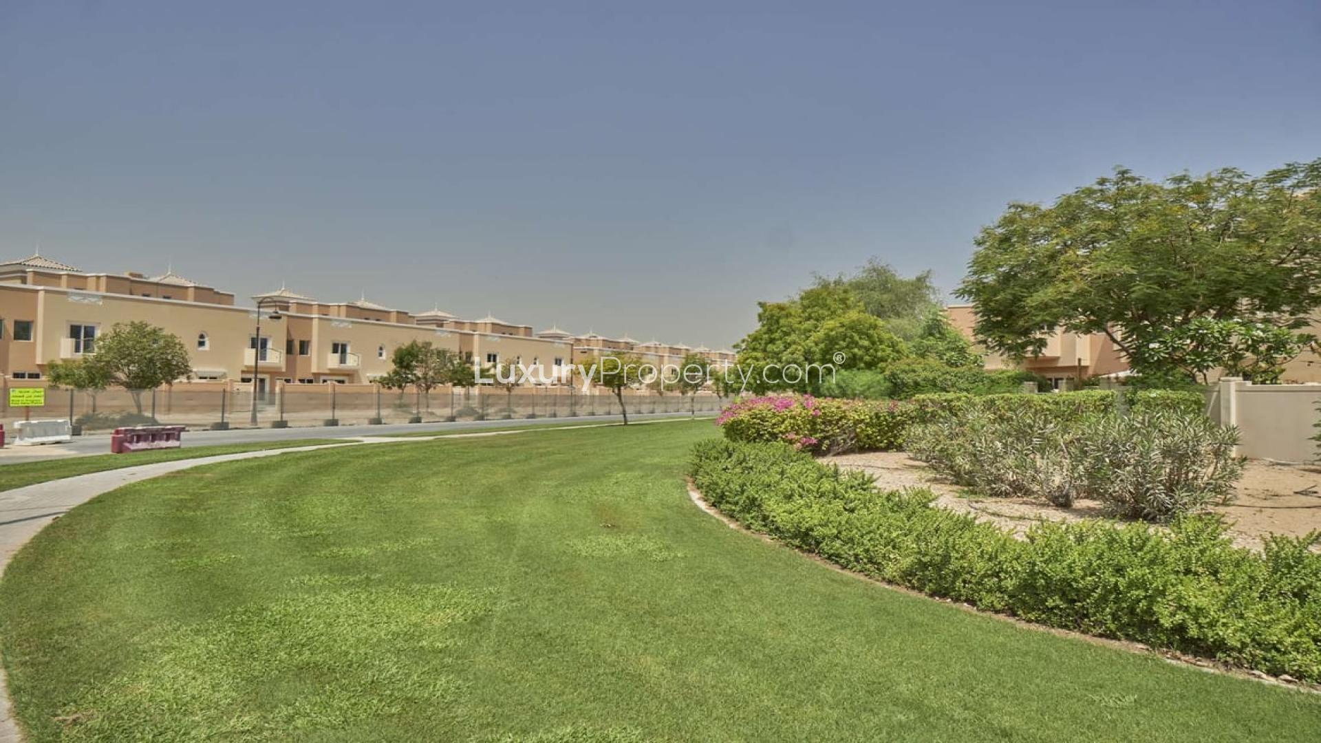 Brand new 4-bedroom townhouse in Victory Heights, Dubai Sports City, with lush green surroundings