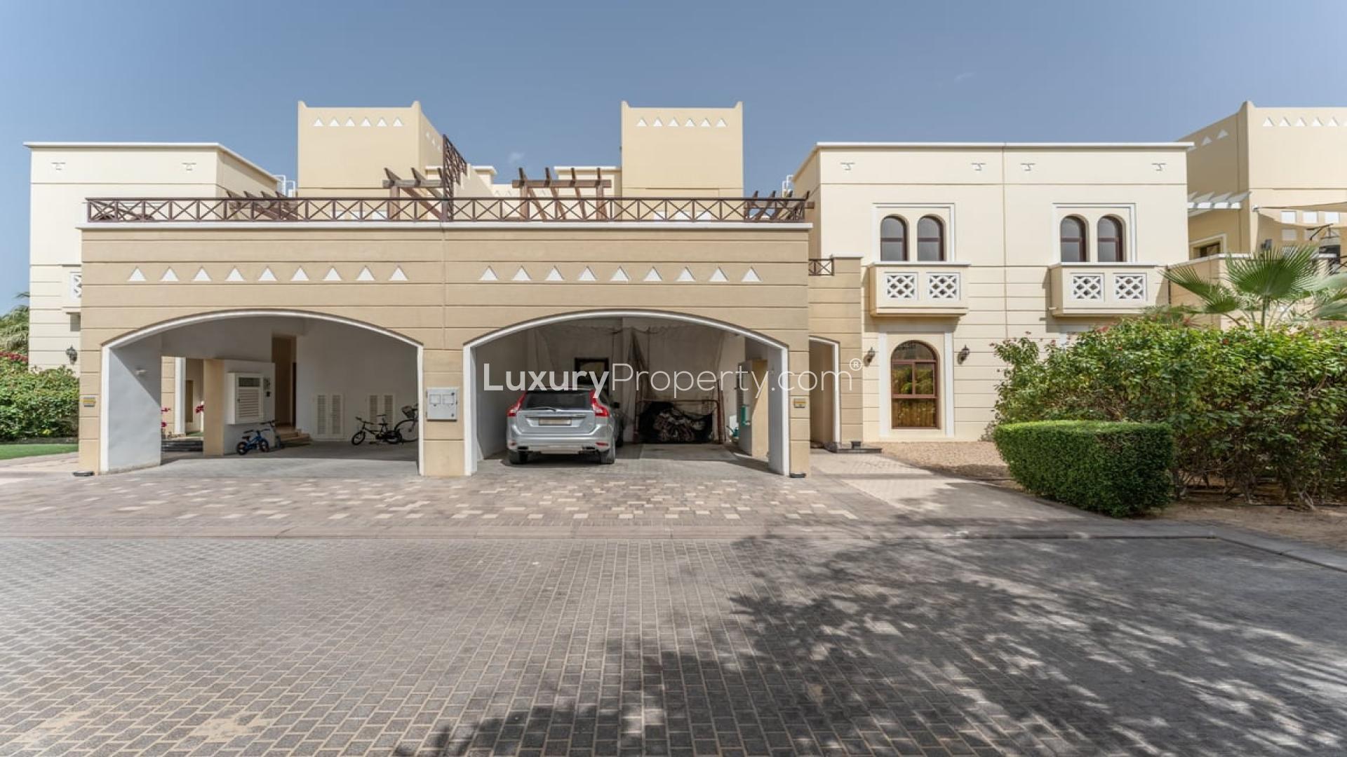 Single-row villa garden with patio in Al Salam, Mudon, near pool and park