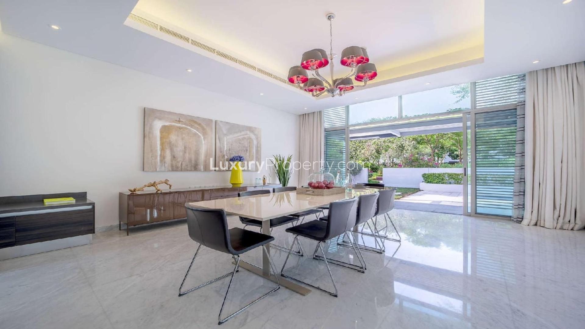 Contemporary villa exterior in District One, Mohammed Bin Rashid City, for sale