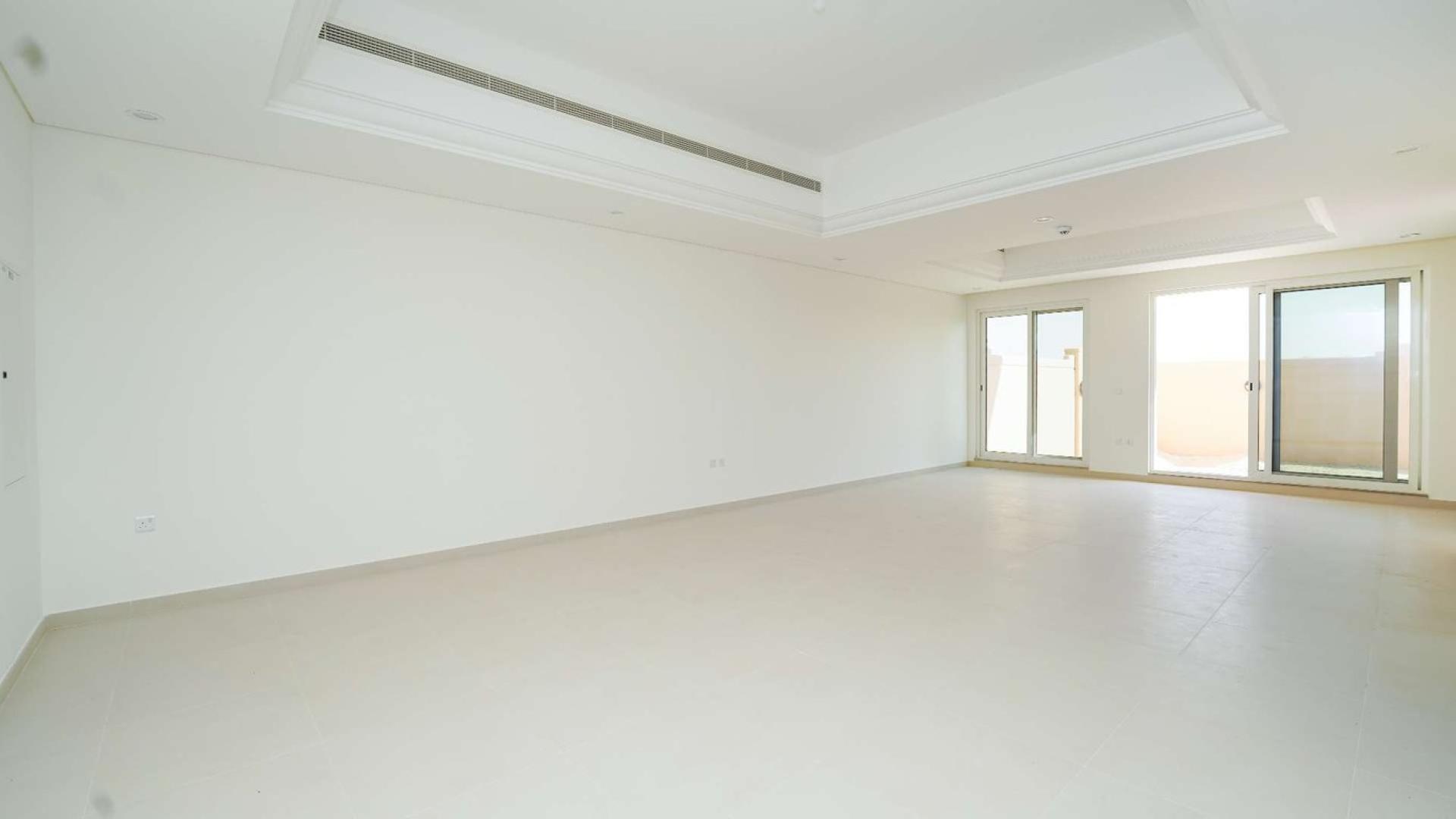 Upgraded four-bedroom villa exterior in Victory Heights, Dubai Sports City, for rent