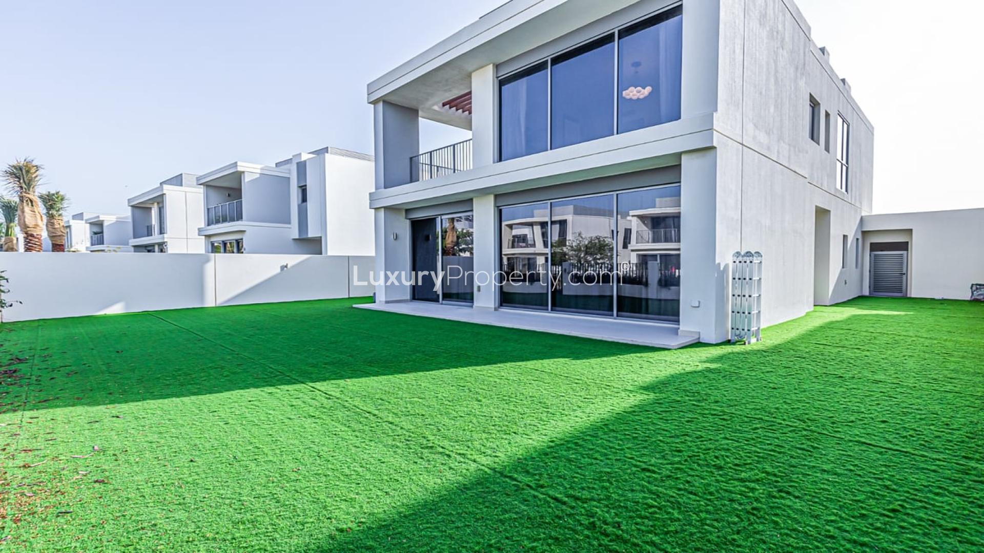 Modern dining and living area in 4-bedroom villa, Sidra Villas, Dubai Hills Estate