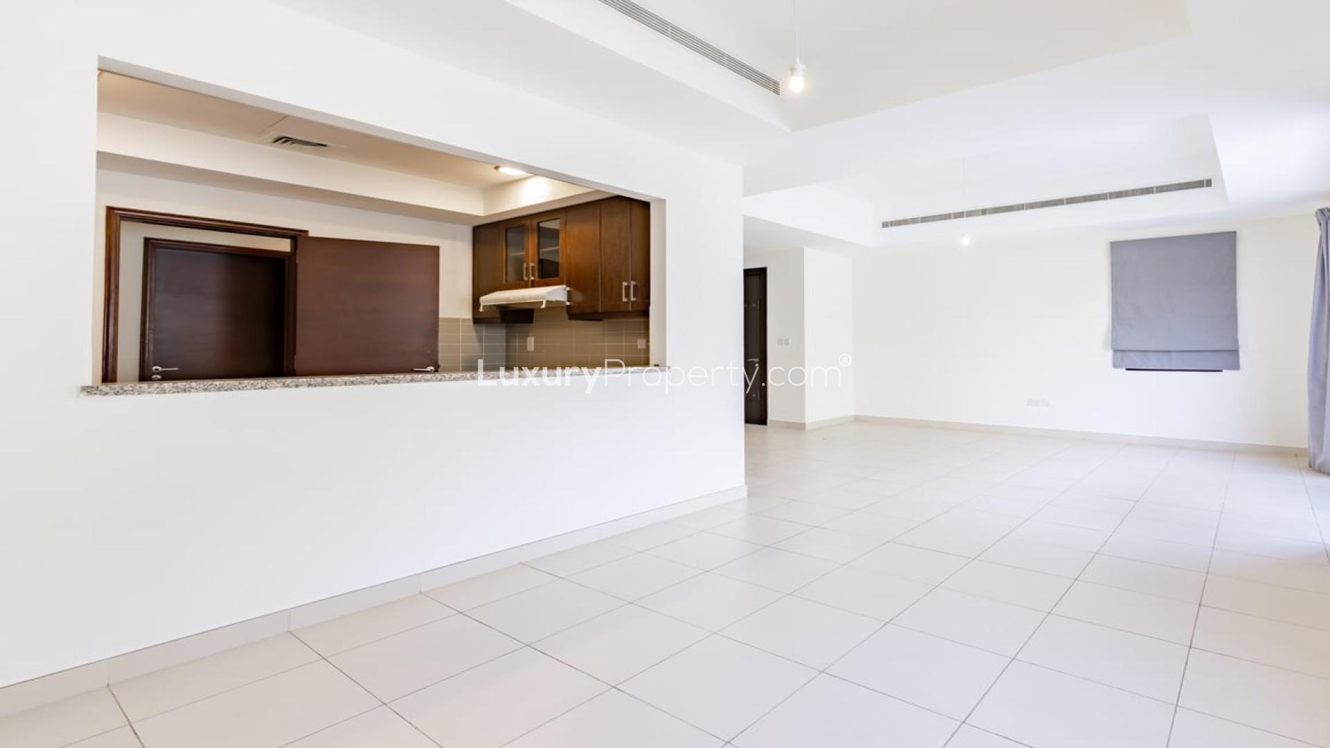 Spacious living room with large windows in 4-bedroom villa, Mira 5, Reem community