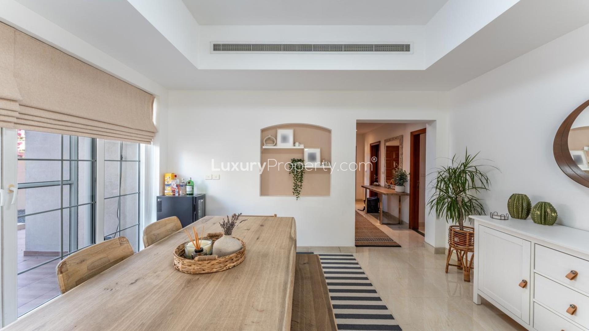 Spacious dining area in luxury 4-bed villa, Mirador, Arabian Ranches, for rent