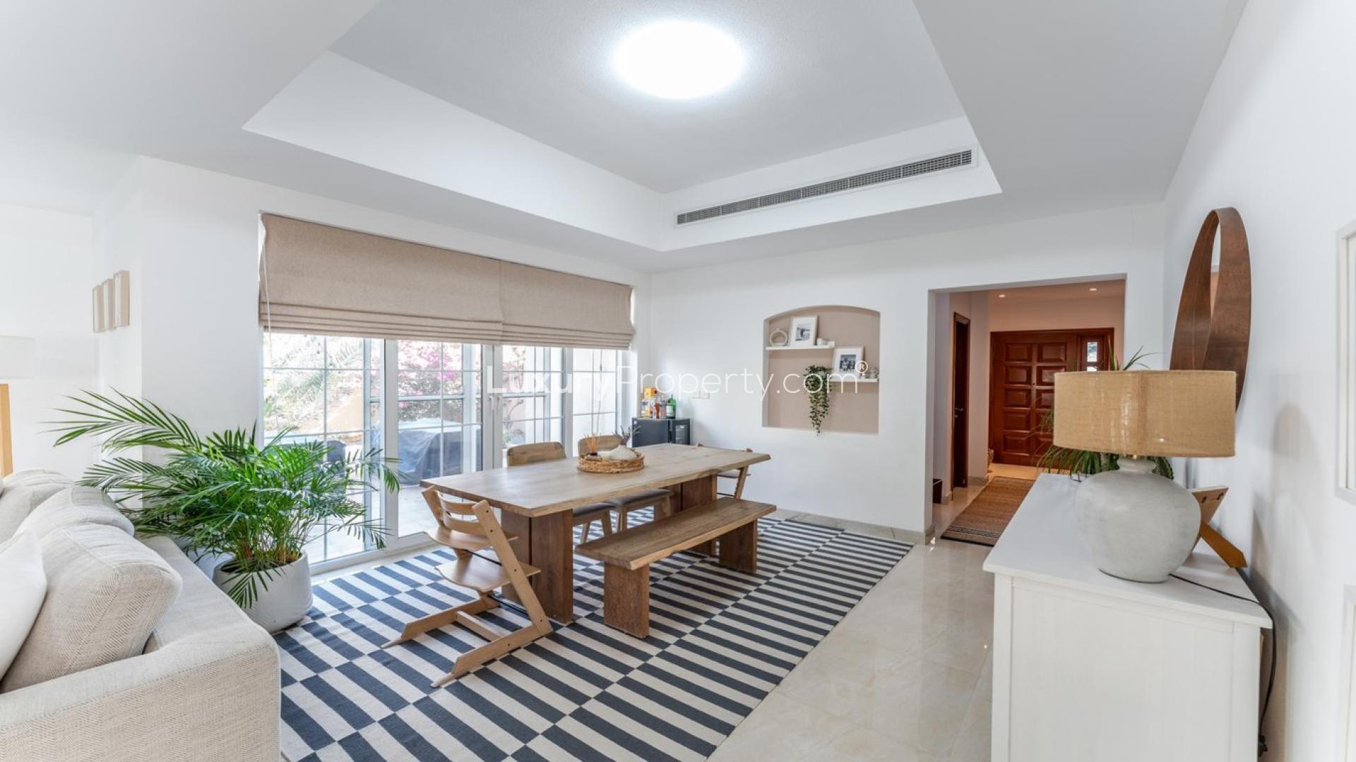 Spacious living area in luxury 4-bed villa, Mirador, Arabian Ranches, available for rent