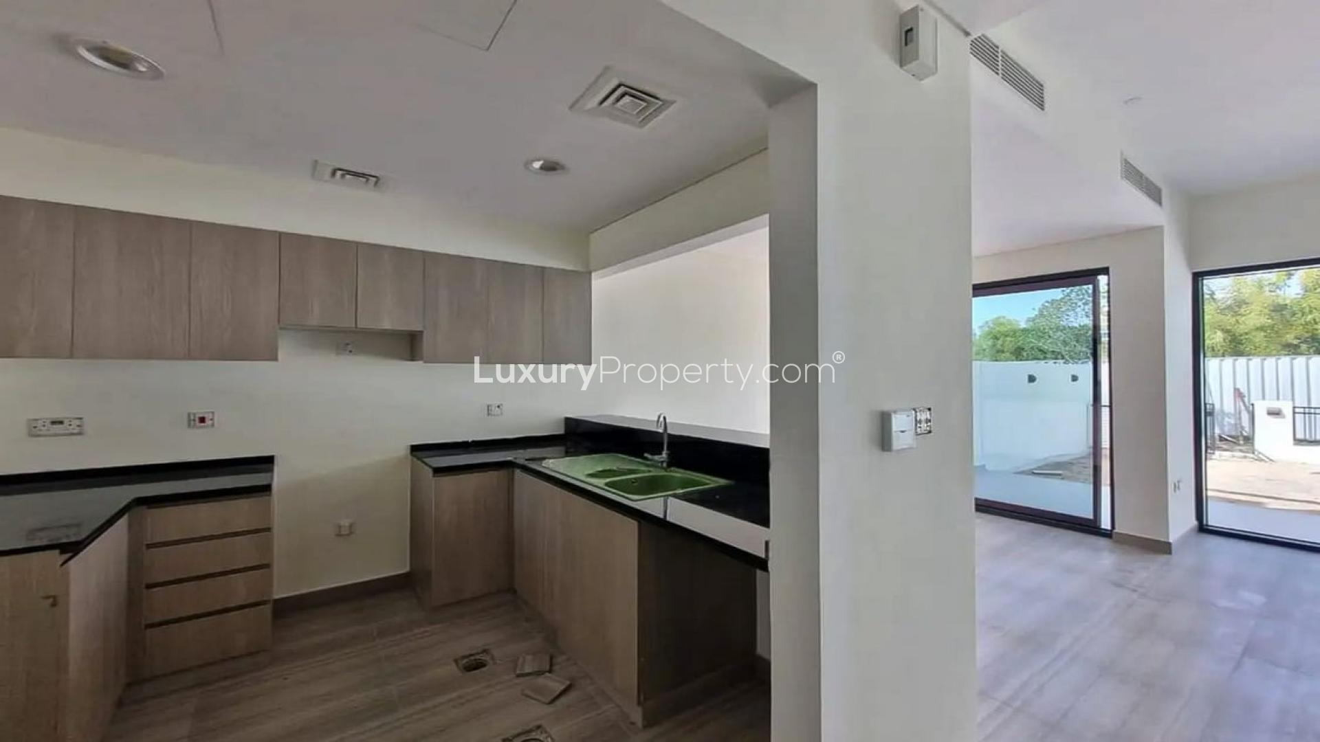 Brand new townhouse interior with open floor plan in Damac Hills, Park Residences