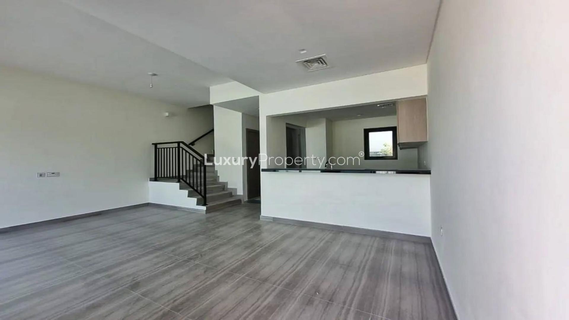 Brand new 3-bedroom townhouse with park view in Damac Hills, available for rent September