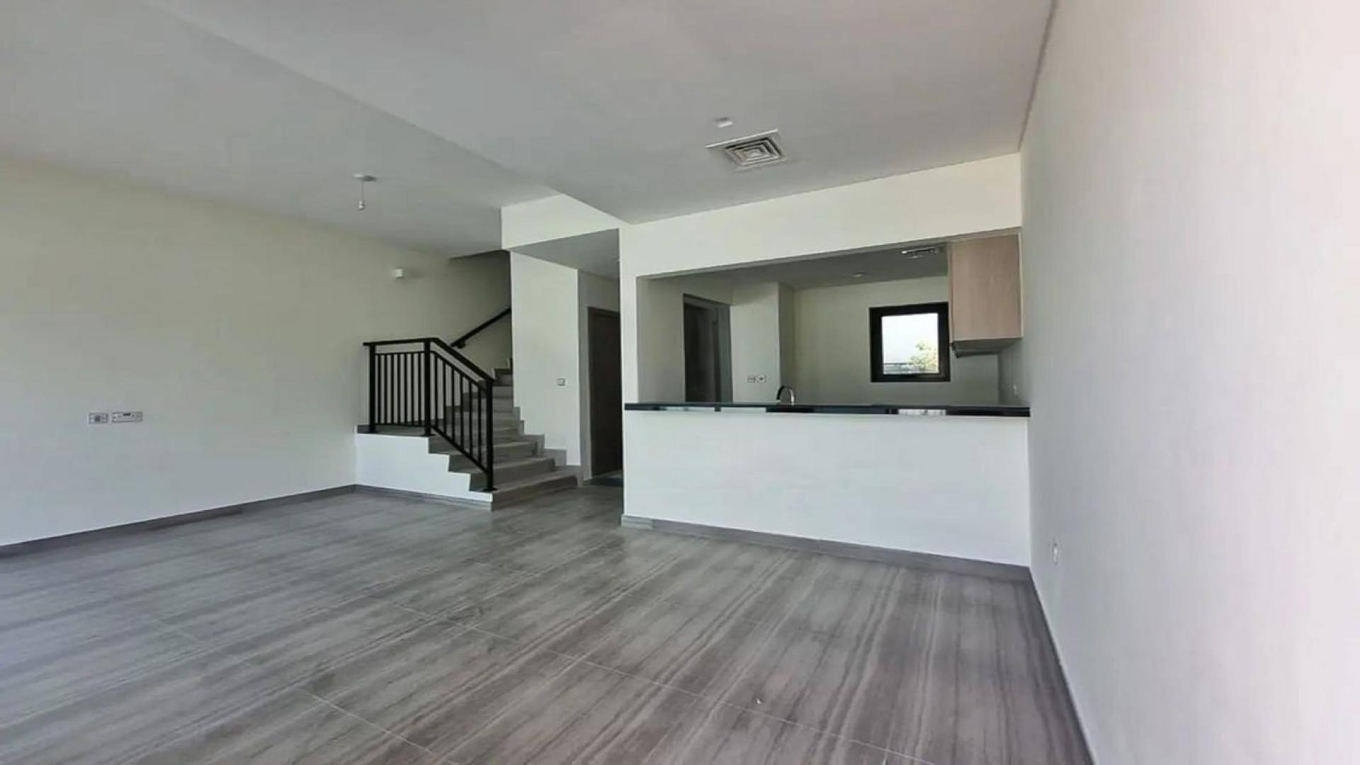 Brand new 3-bedroom townhouse with park view in Damac Hills, available for rent September