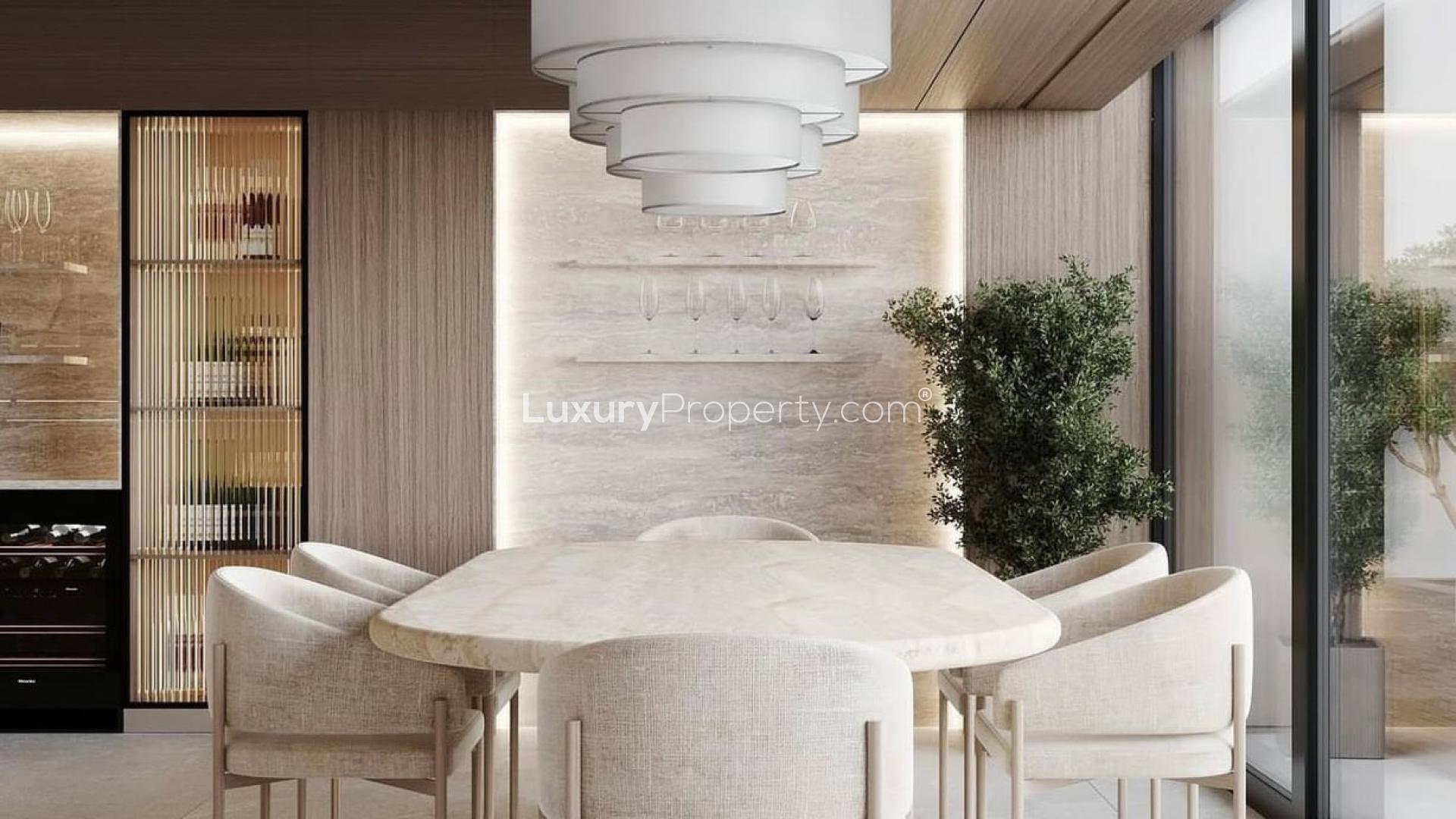 Modern kitchen with sleek design in Jumeirah Islands Mediterranean Clusters villa for rent