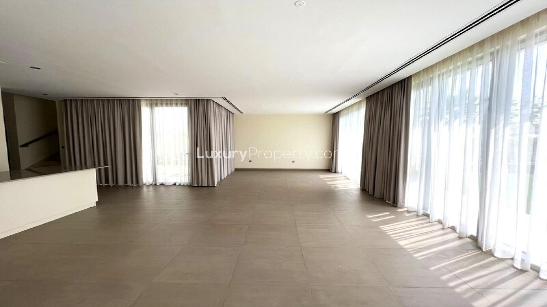 Empty room with large window in Sidra Villas, Dubai Hills Estate, 4-bedroom rental villa