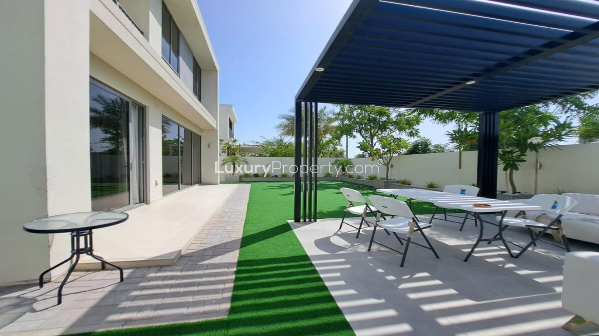 Modern kitchen in Sidra Villas, Dubai Hills Estate, featuring sleek design and ample space