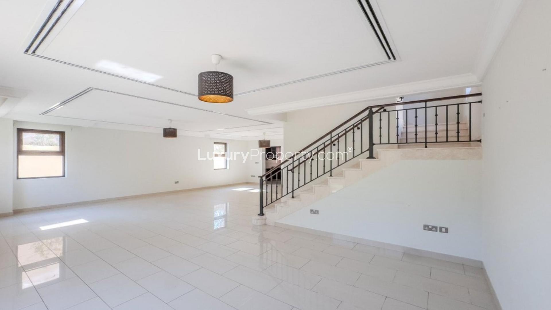Bright and spacious villa exterior with garden in Casa, Arabian Ranches 2 for rent
