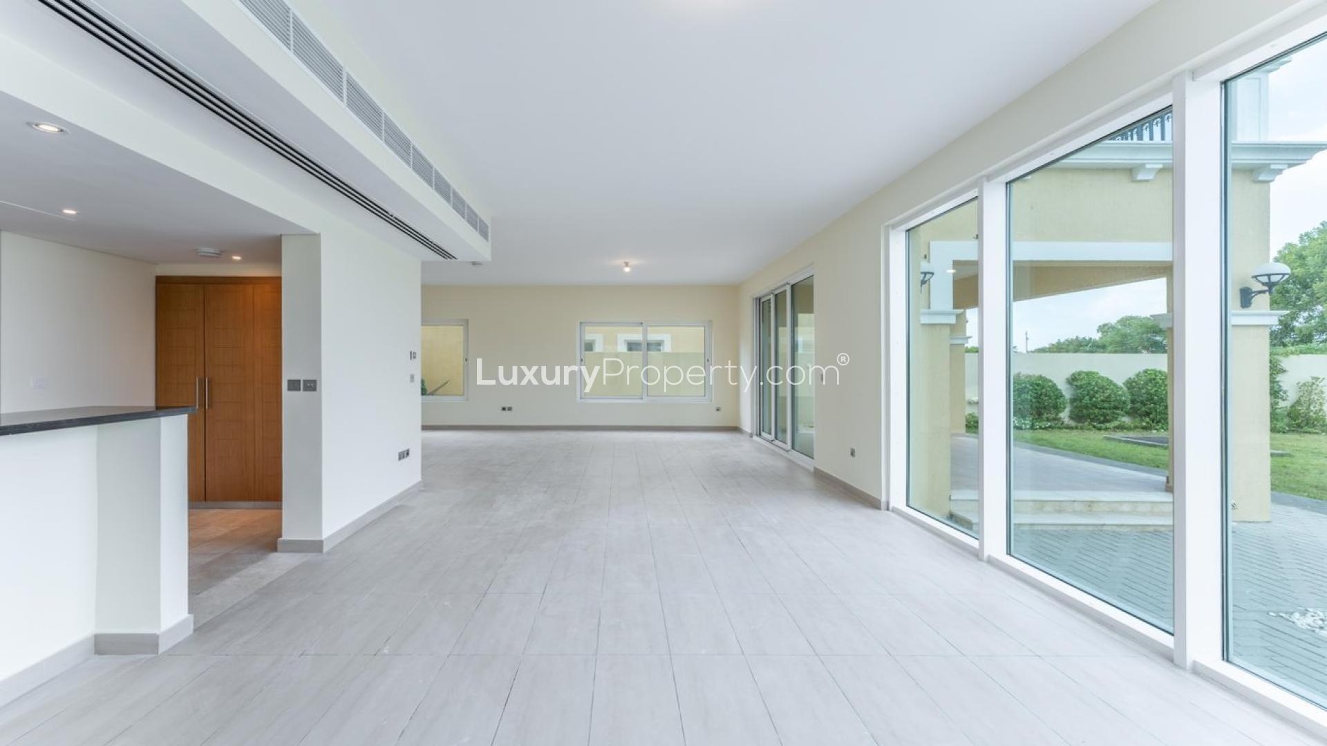 Lake view from Legacy Nova Villa in Jumeirah Park, 4-bedroom rental property