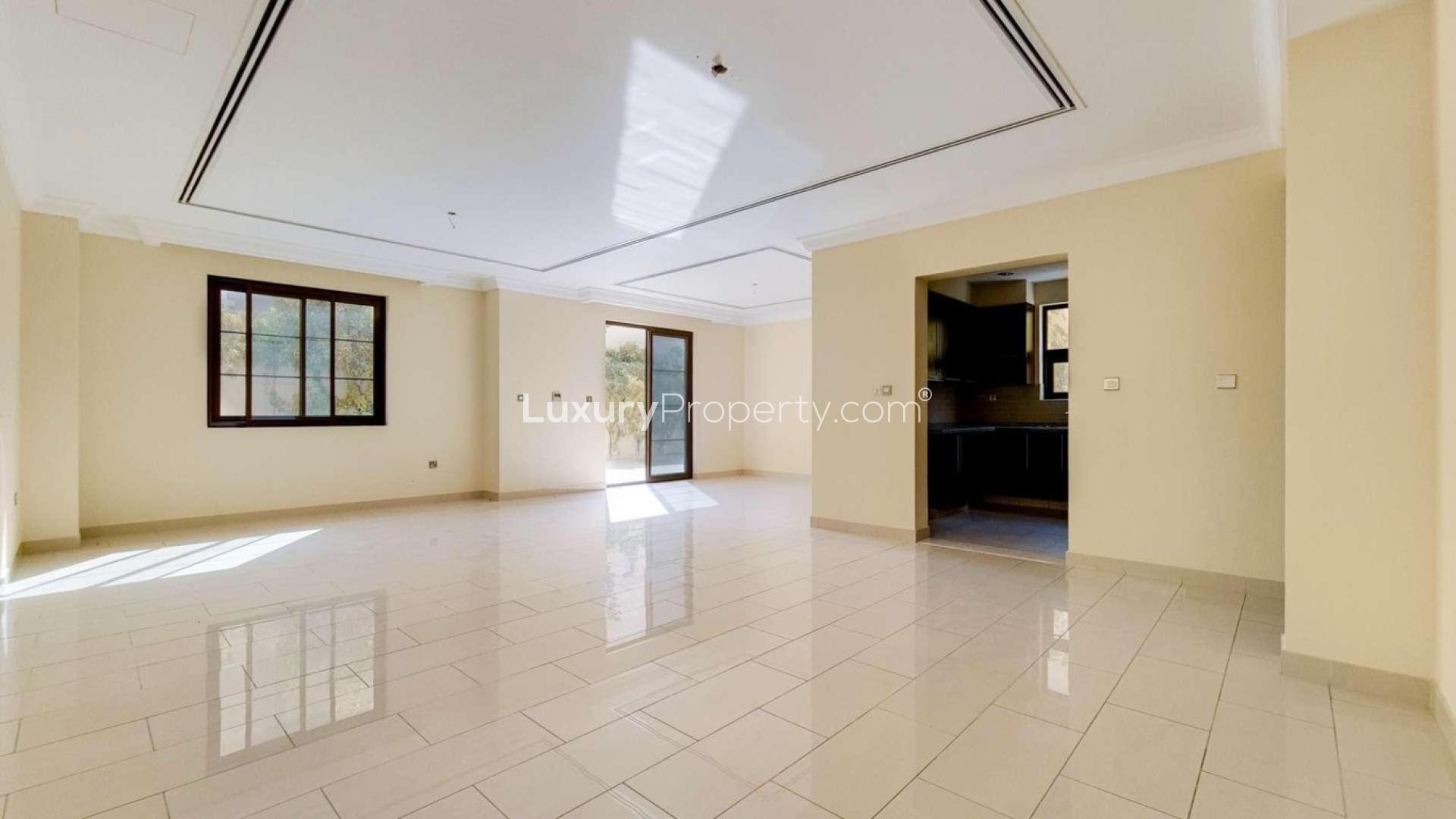 Villa exterior with lush garden in Arabian Ranches 2, Casa community for rent