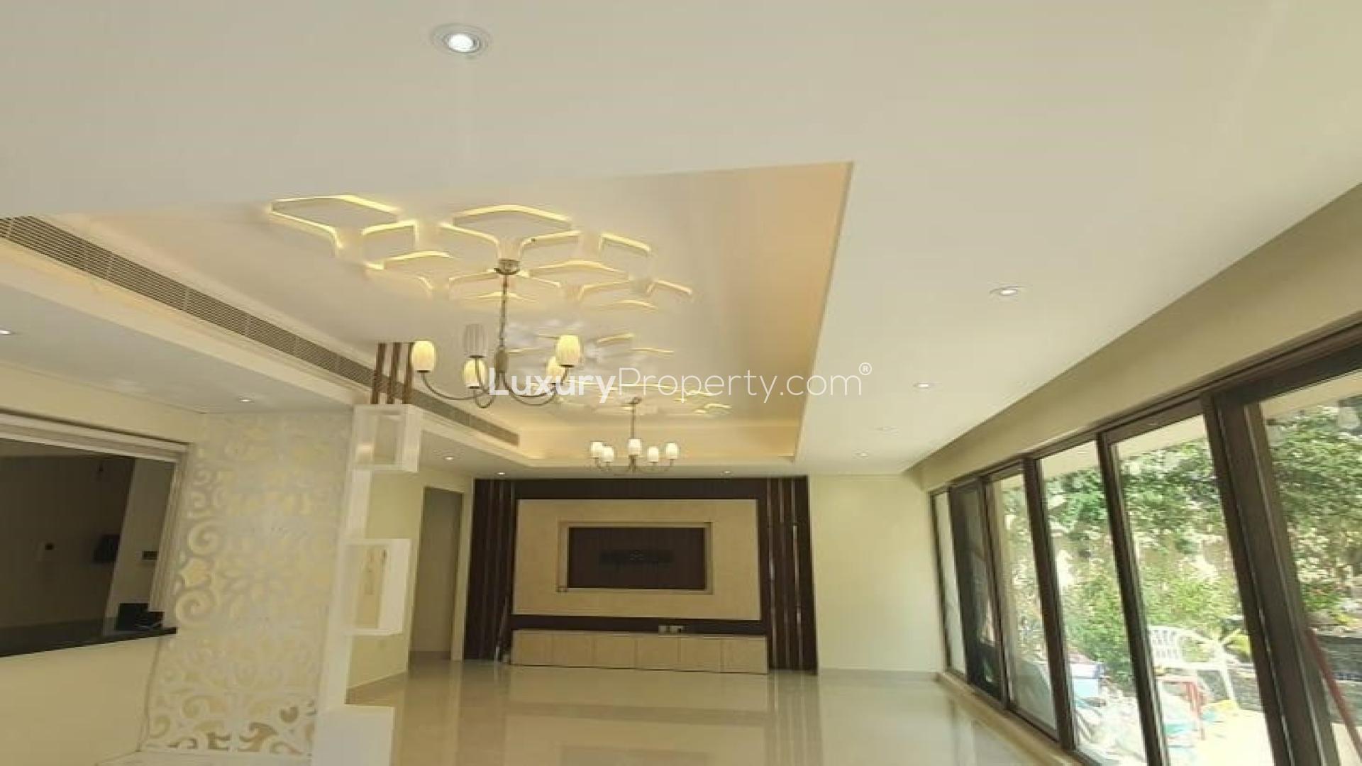 Spacious villa interior with large windows, Meydan Gated Community, available for rent
