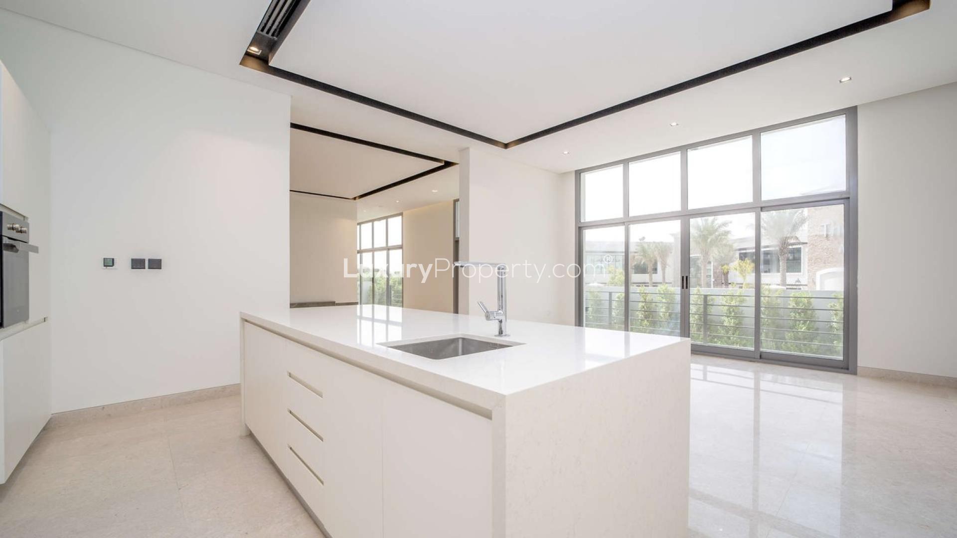 Beautiful bespoke villa exterior at Wildflower, Jumeirah Golf Estates, for sale