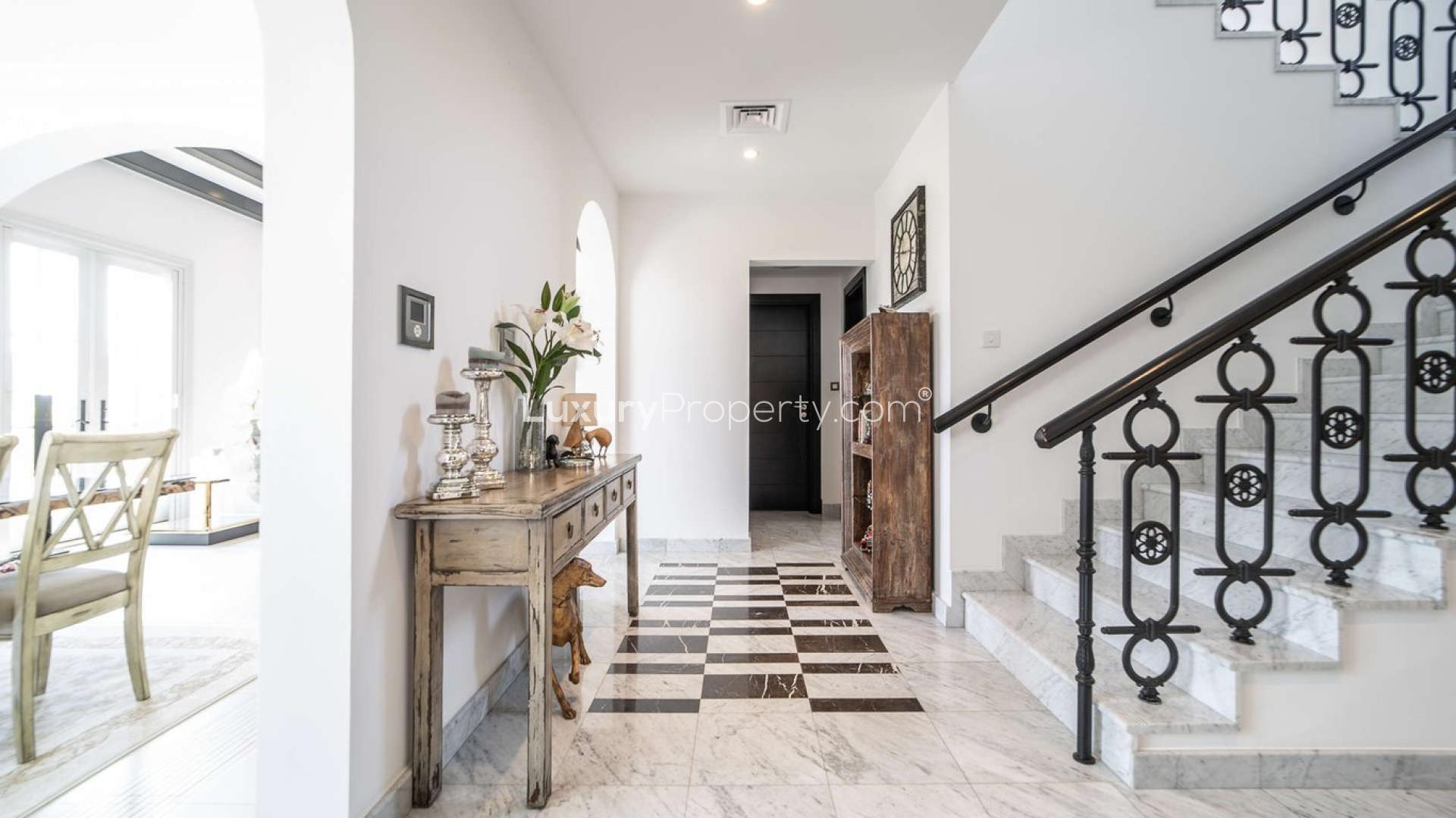 Elegant living room in 4-bedroom Muirfield Villa, Jumeirah Golf Estates, Earth community