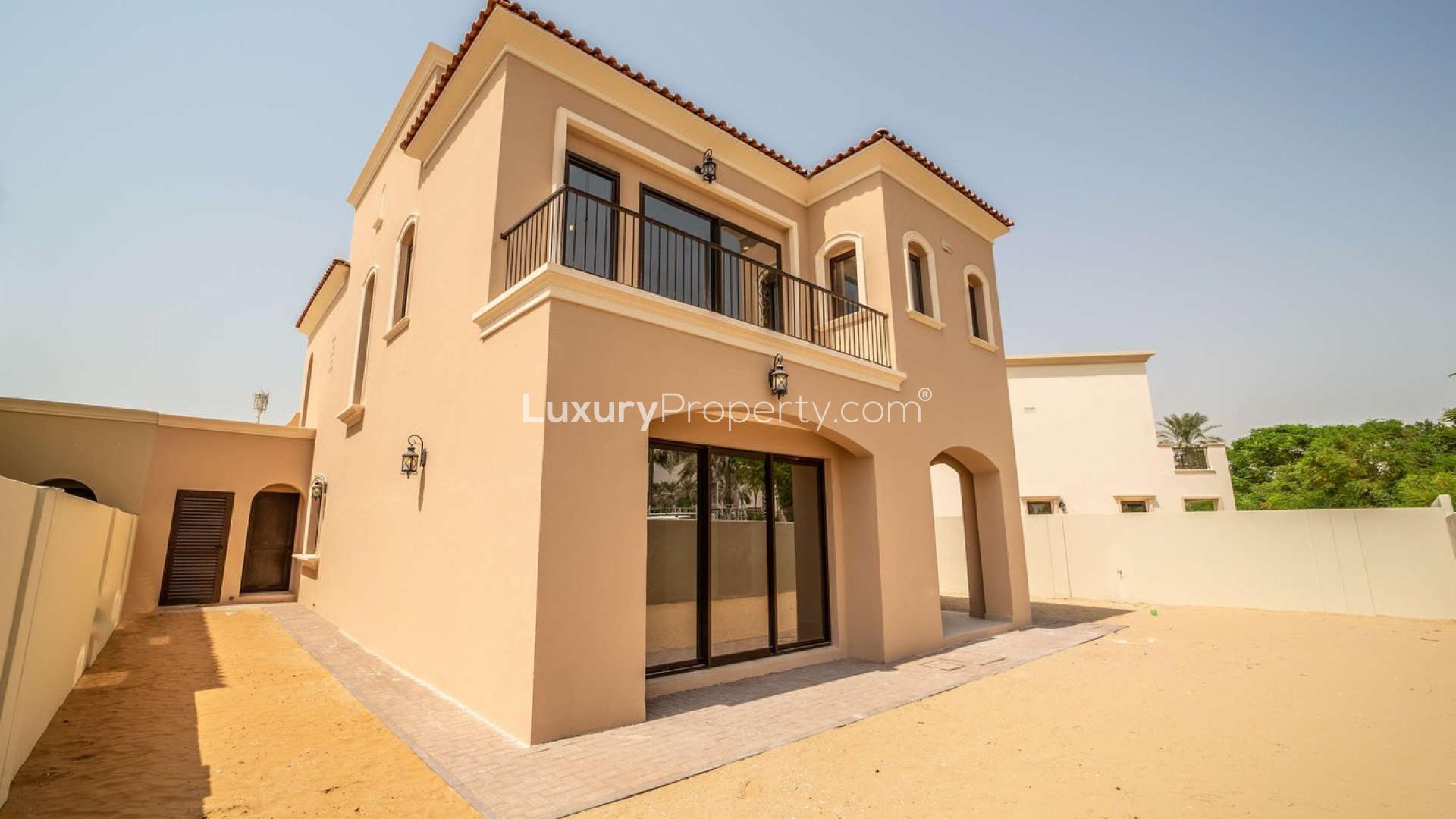 Spacious living area with large windows in Samara villa, Arabian Ranches 2
