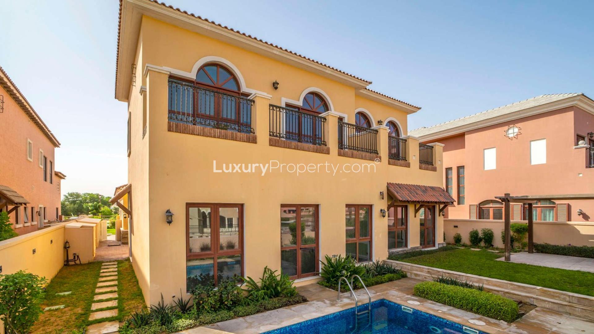 Luxurious living room in Tuscan-style villa, Orange Lake, Jumeirah Golf Estates