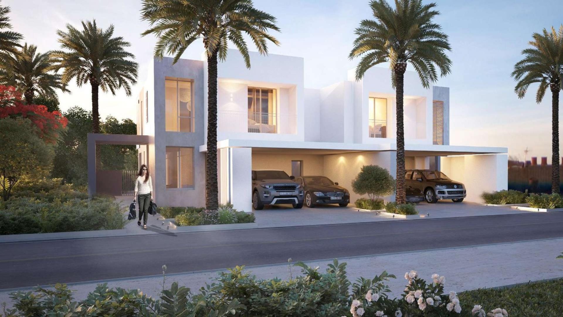 Contemporary living and dining area in 4-bedroom villa, Maple at Dubai Hills Estate