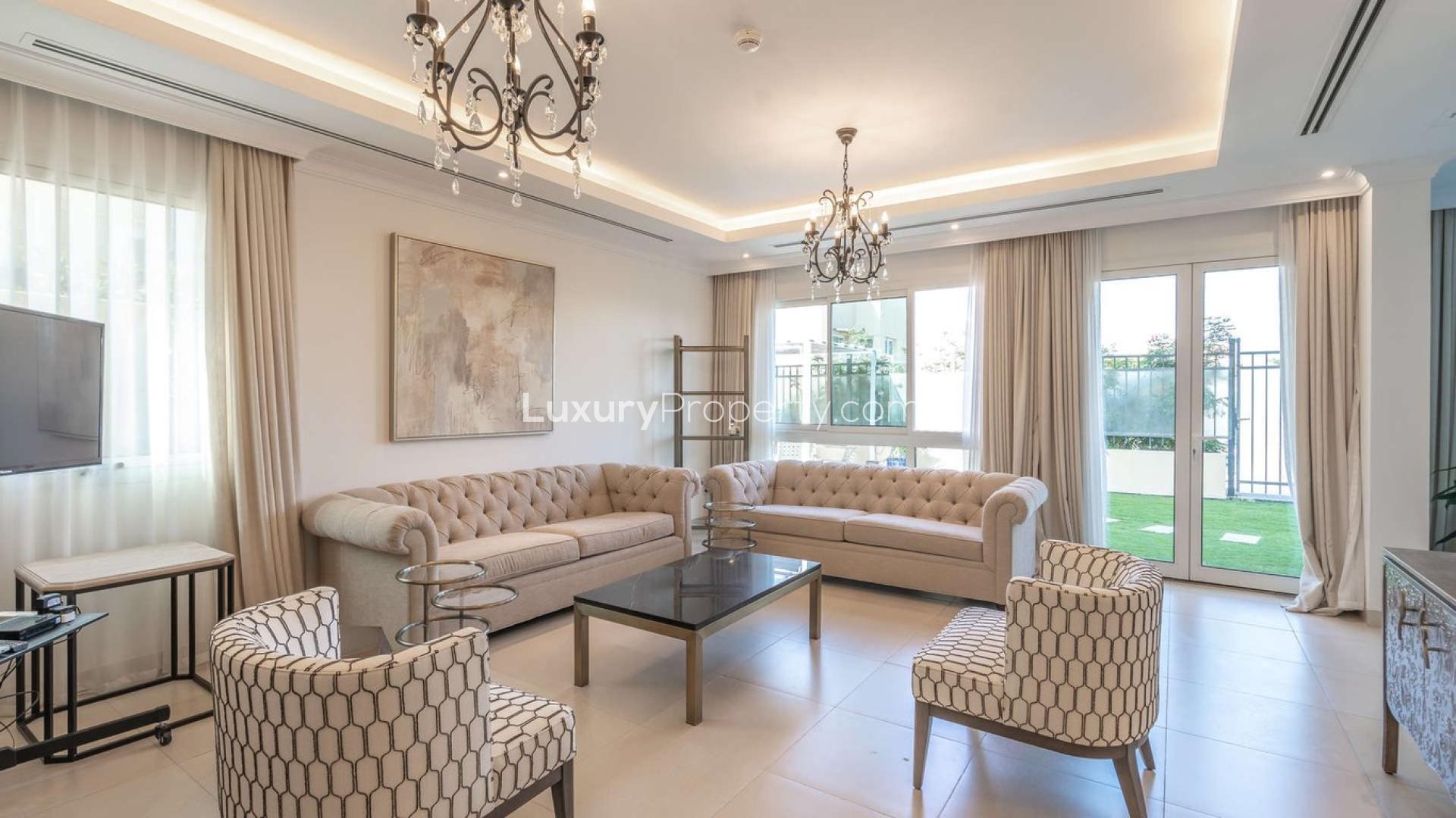 Luxurious living room in 4-bedroom villa for sale, Villa Lantana, Al Barsha South