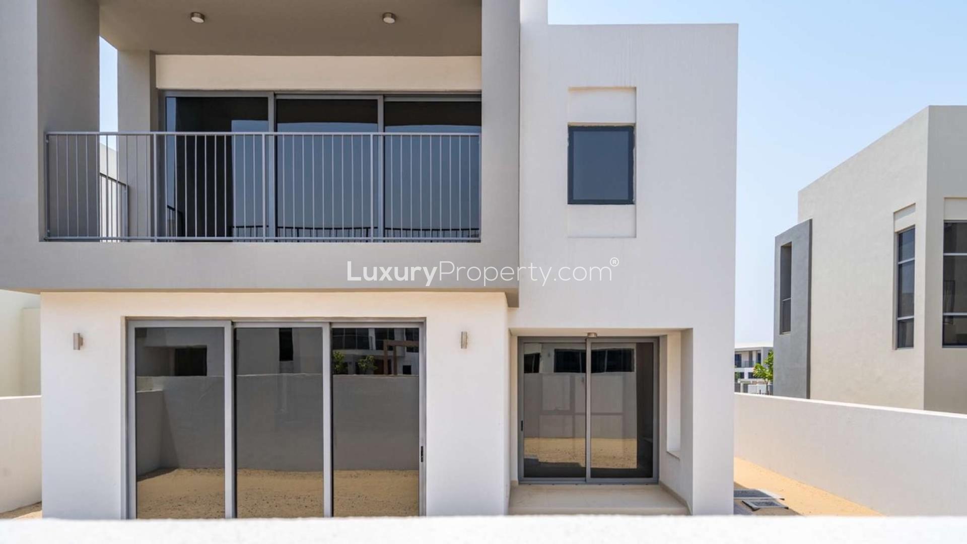 Modern kitchen in newly built four-bedroom Sidra Villa, Dubai Hills Estate, for sale